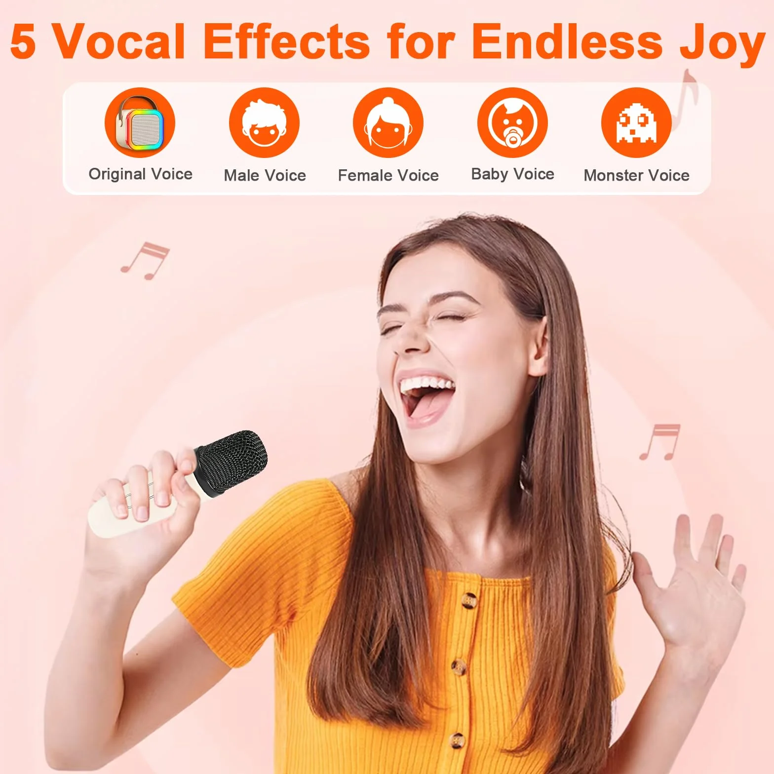 JIMACRO Mini maszyny do karaoke z 2 mikrofonami bezprzewodowymi, maszyna do karaoke ze światłami LED, głośnik Bluetooth i zestaw mikrofonowy dla dzieci i dorosłych (białe)