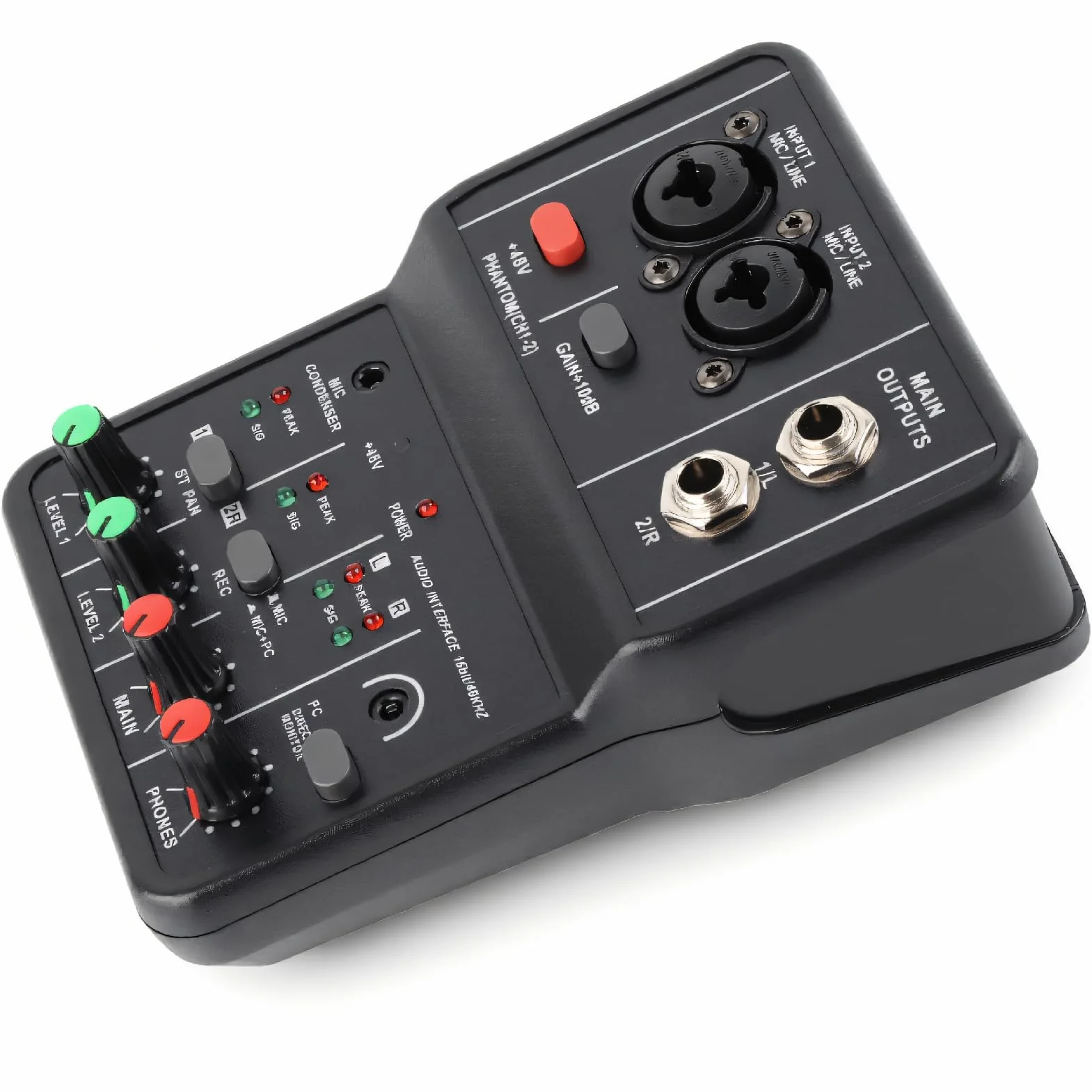 Mikserowe Biurko Płytki Dźwiękowej, 2 Kanały System Miksera Audio Interfejs USB, Przenośna konsolę Miksowania Dźwięku Kontroler DJ na żywo, Podcasting, DJ Show