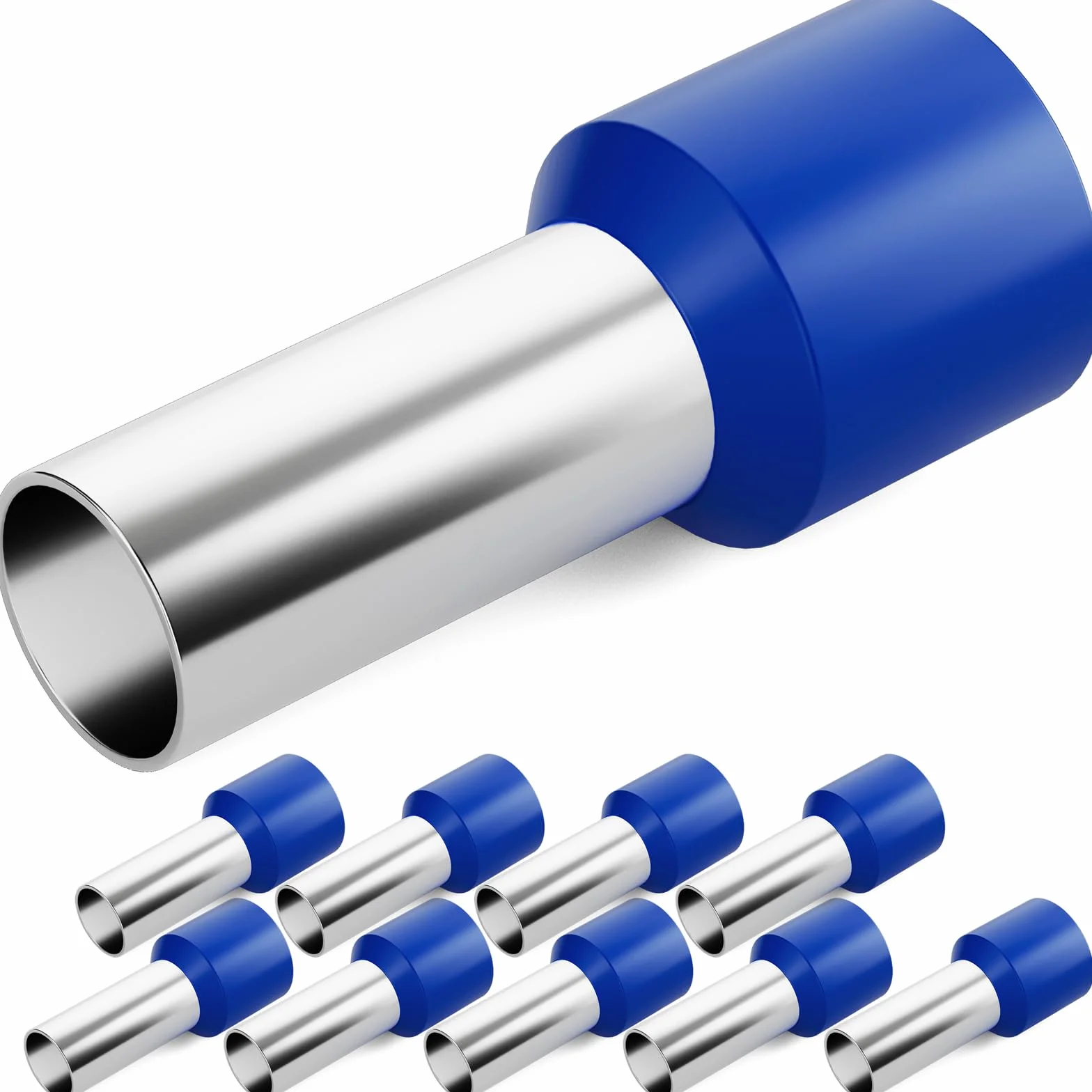 hb-digital 10 sztuk izolowanych miedzianych tulejek kablowych 16 mm² długość 12 mm złącze zaciskowe z miedzi z izolacją PCW do bezpiecznych połączeń kablowych powierzchnia odporna na korozję