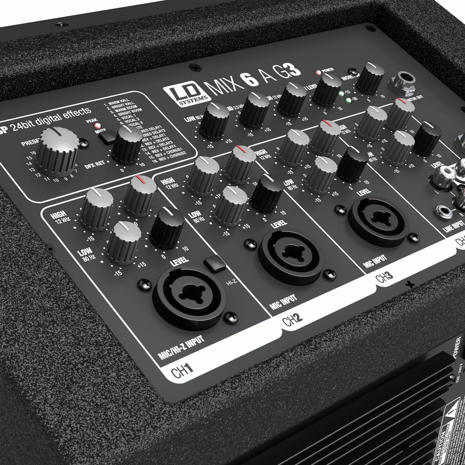 LD Systems Mix 6 A G3-2-drożny aktywny głośnik z wbudowanym 4-kanałowym mikserem