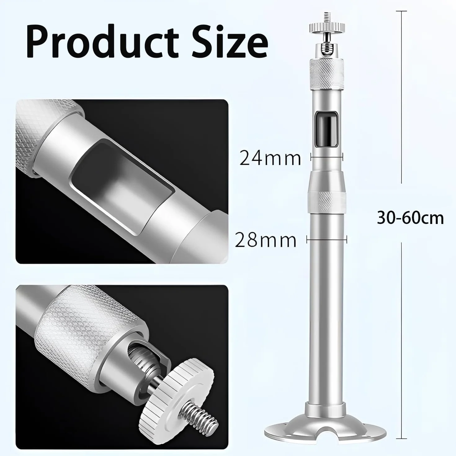Uchwyt projektora, projektor sufitowy, uniwersalny projektor ścienny z montażem, uchwyt do projektora, srebrny, nadaje się do montażu na ścianie, 30-60 cm