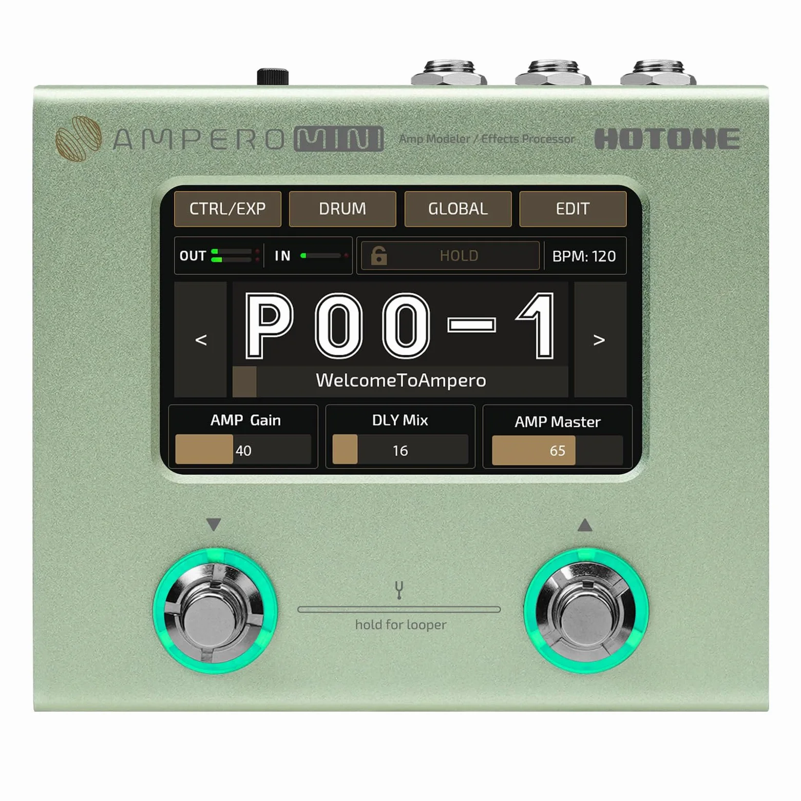 Hotone Ampero Mini MP-50 wzmacniacz basowy modelowanie szafek na podczerwień symulacja wielojęzyczne efekty z pedałem ekspresji stereo OTG USB interfejs audio (MUSZTARD)