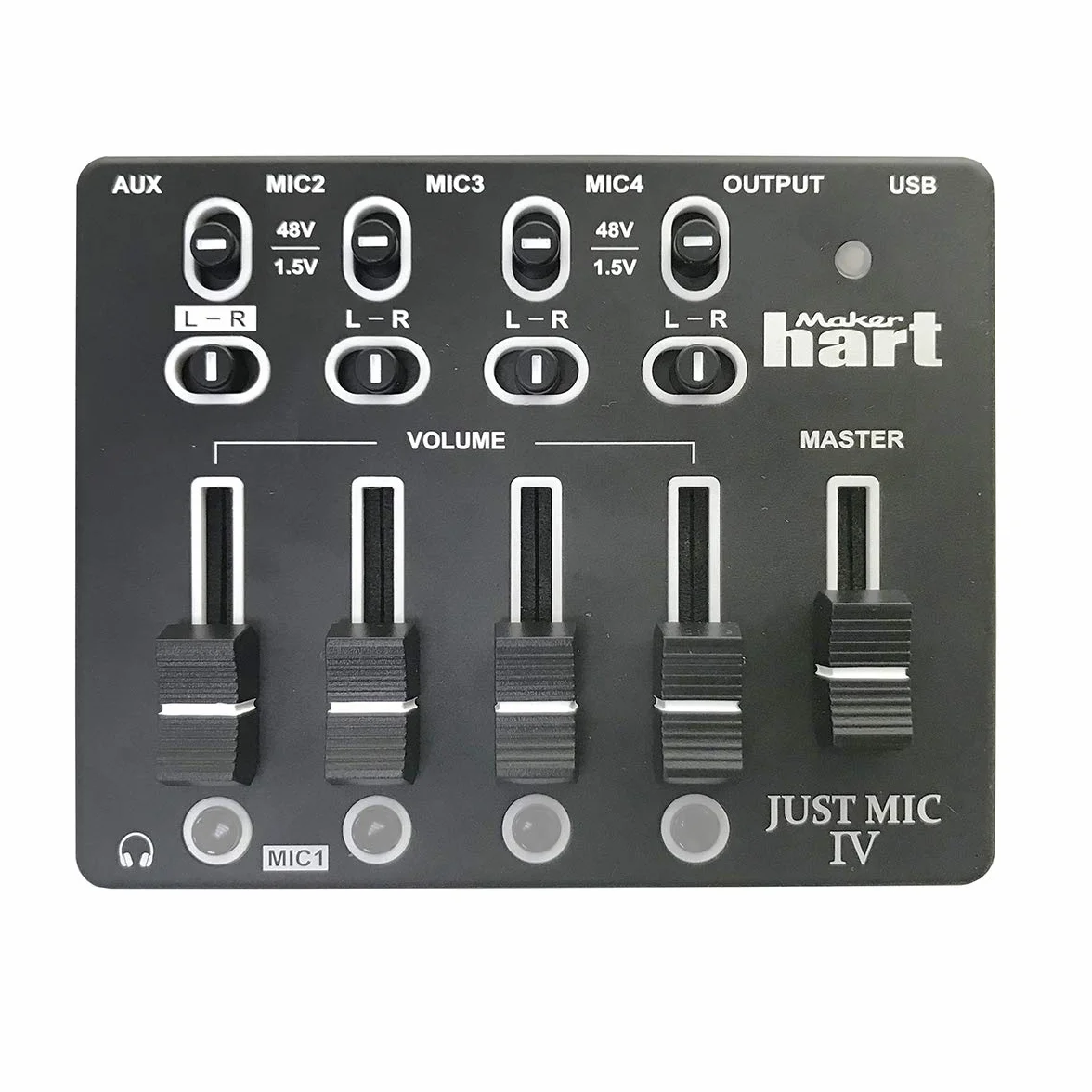 Maker hart Just Mic 4 mini mikser mikrofonowy 4 kanały/przenośne zasilanie fantomowe/interfejs audio