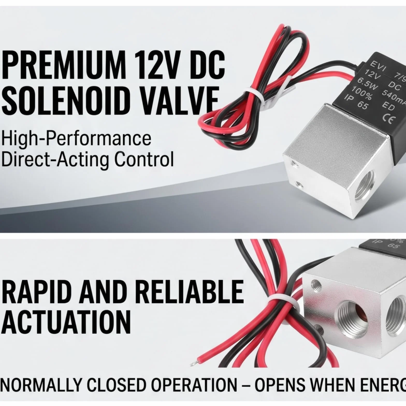 1/4 "NPT Pneumatyczne Elektrozawór, 12 V DC 2 Way Normalnie Zamknięty Pneumatyczny Elektrownia Elektrowni Elektrowni Powietrza do Powietrza, Gazu, Cieczy, Wody