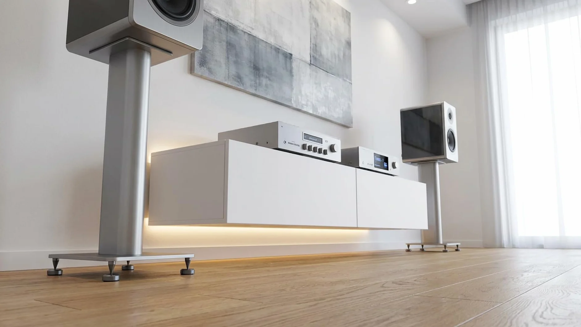 PrecisionGeek Kolce głośnikowe M6 z podkładkami izolacyjnymi 20 mm, zestaw 4 kolców + 4 podkładki, anodowane aluminium, szare, głośniki HiFi, stojaki AV, subwoofery i sprzęt audio, nóżki