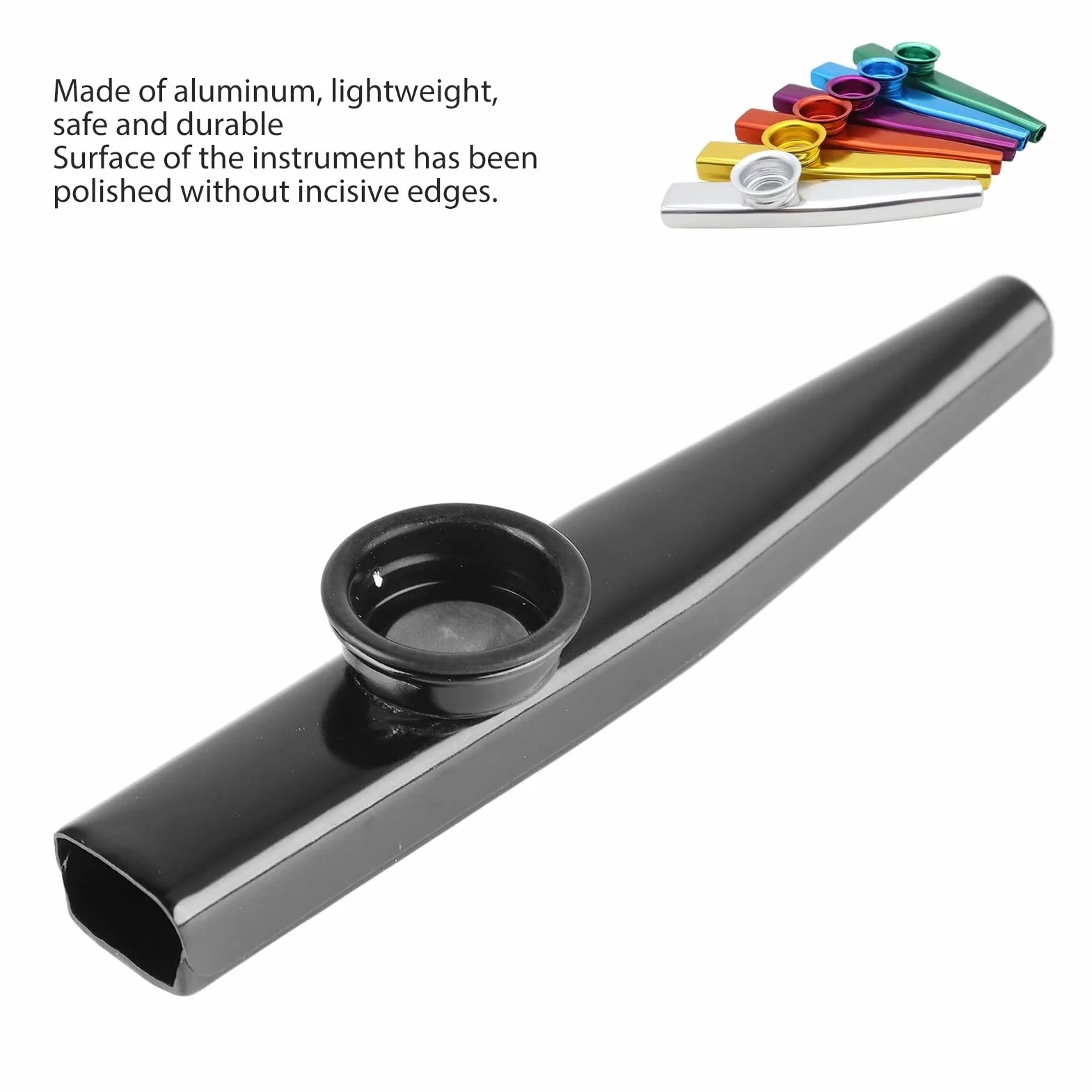 Metalowy Kazoo, Lekki Przenośny Gitarowy Partner Kazoo Flet Instrument Muzyczny (Czarny)