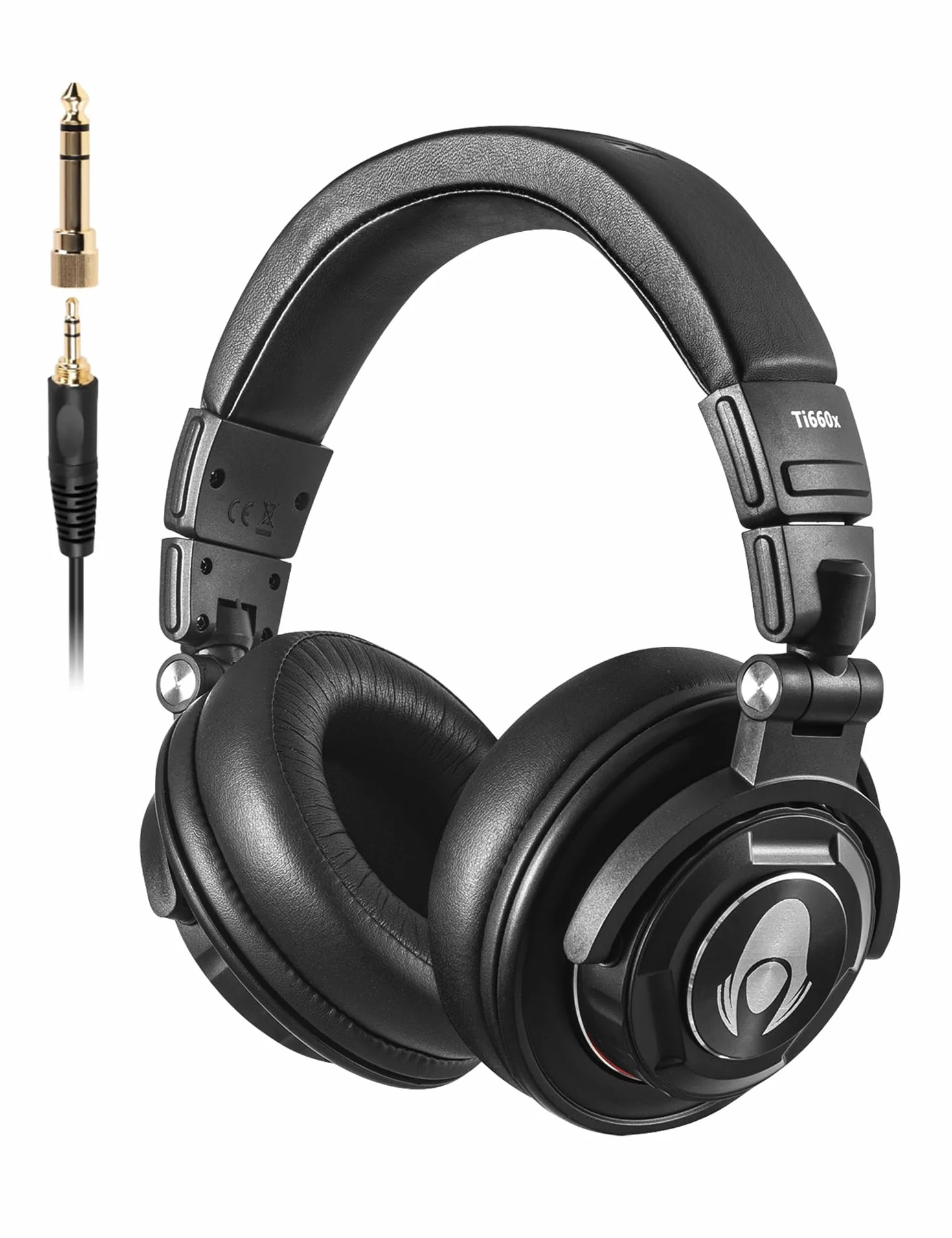 talomen TI660X słuchawki nauszne, przewodowe słuchawki stereo z głośnikiem 50 mm, słuchawki HiFi z wtyczką 3,5 mm, adapter 6,35 mm, wymienne nauszniki do studia, DJ/telefonu komórkowego, komputera