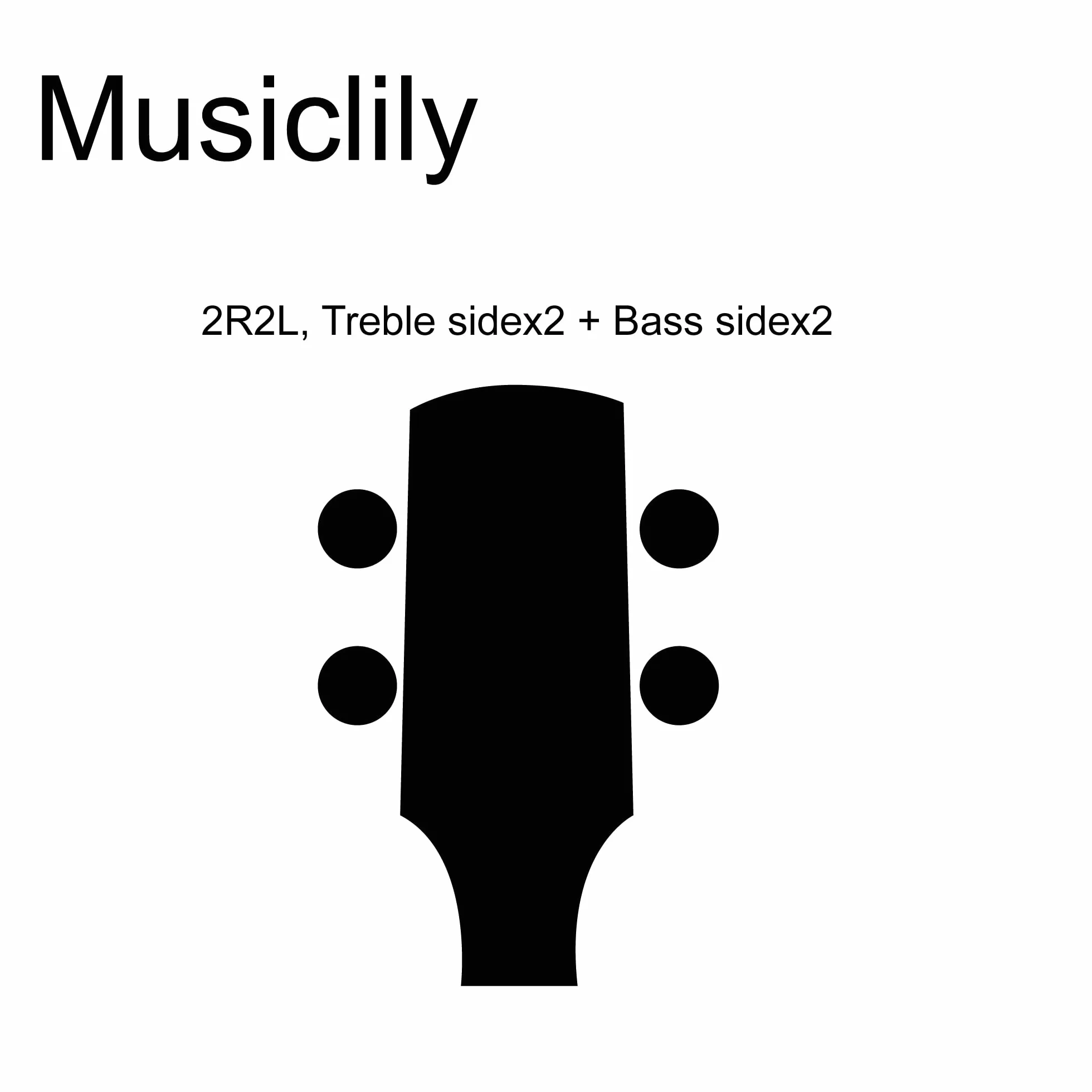 Musiclily Klucze Basu Tunery Kołki do Strojenia Gitary Basowej Ibanez, Chrom