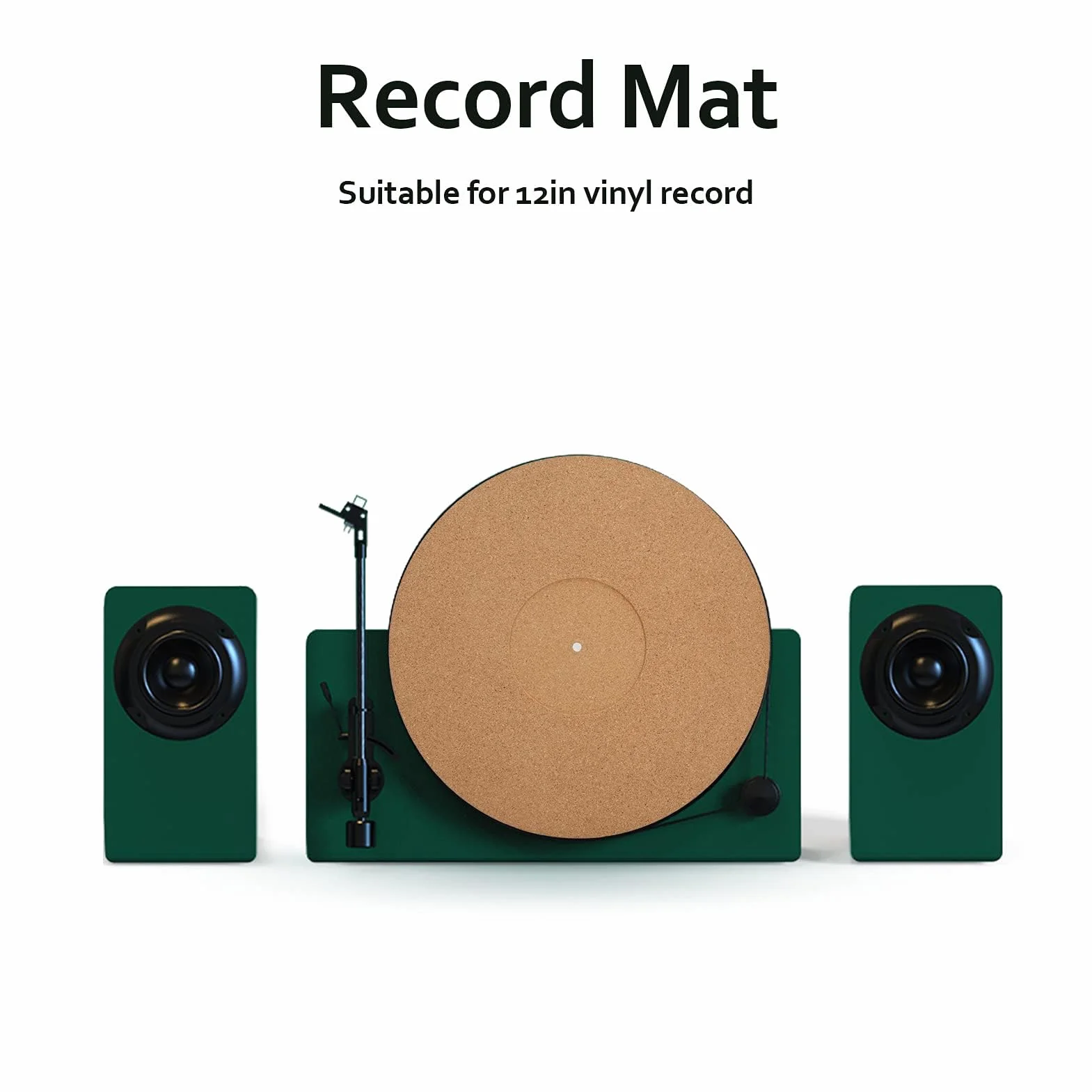 12-calowa Podkładka Pod Płytę Antystatyczna, Mata Gramofonowa do Płyty LP 12 Cali, Gramofon Slipmat Podkładka z Korka Antystatyczna Mata Antywibracyjna o średnicy 295 Mm