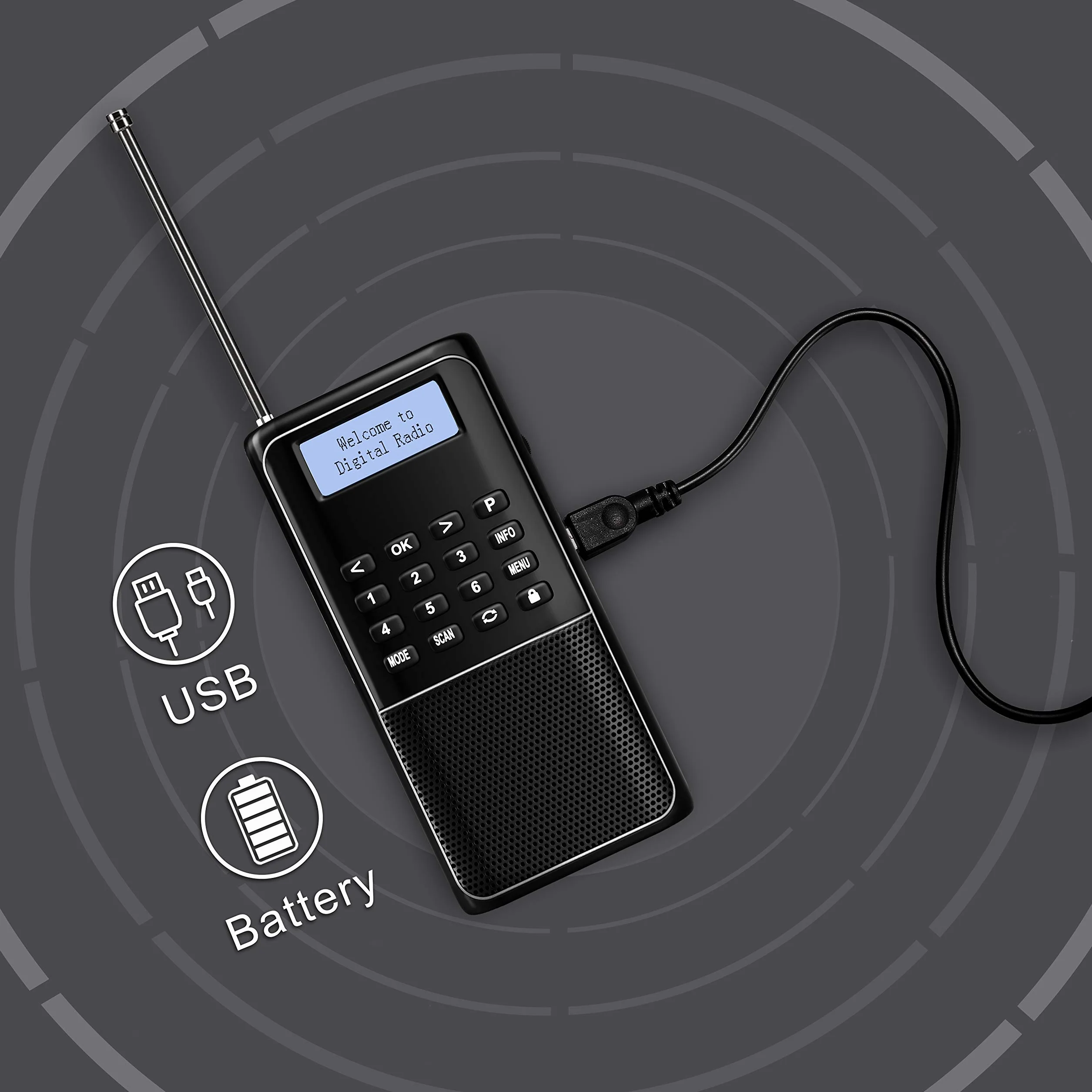 Raddy RD23 Przenośne cyfrowe radio DAB DAB+ FM z wbudowanym Bluetooth MP3, zasilanie bateryjne