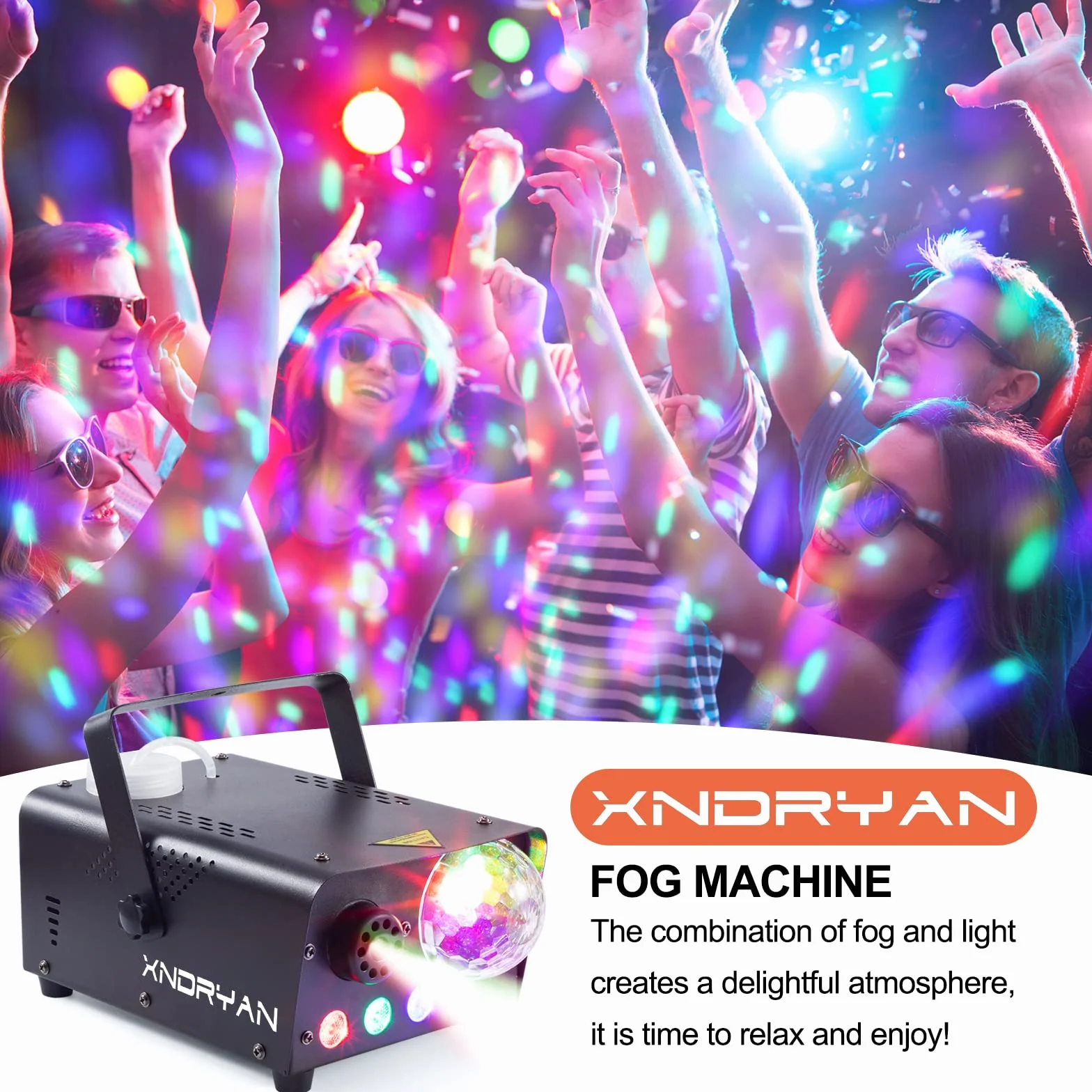 Maszyna do dymu 600 W RGB LED 2500 CFM z lampką dyskotekową
