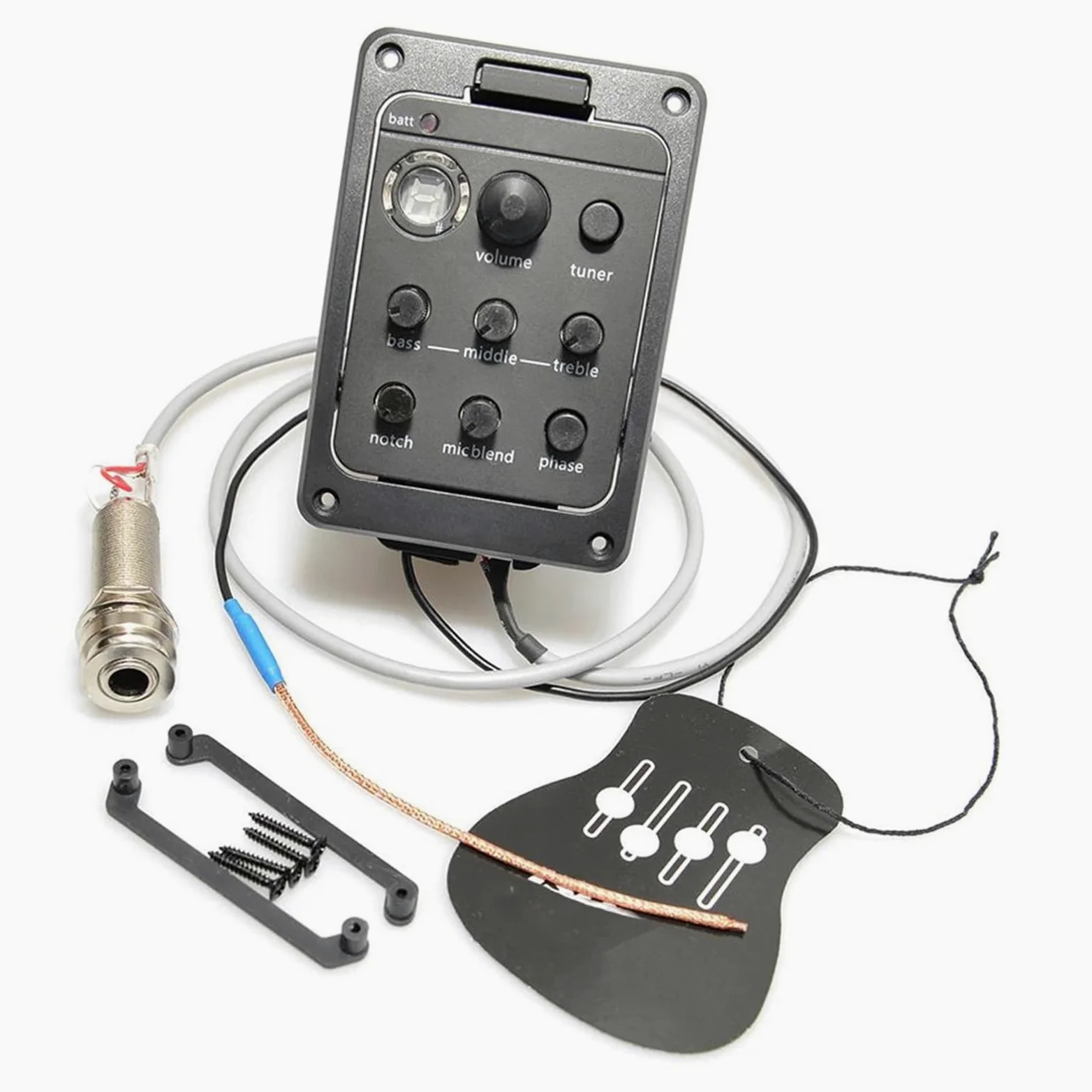 Przetwornik Do Gitary 4 Sztuki Dużo 4-pasmowy Przetwornik Gitary Akustycznej Z Tunerem Mic Blend Przedwzmacniacz EQ Beat Board(Mic 4pcs)