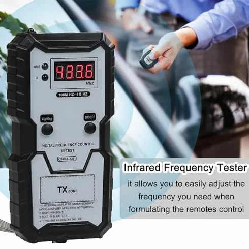 Tester Częstotliwości Klucza Zdalnego, Klucze Zdalne Tester Częstotliwości Podczerwieni 100M HZ do 1G HZ Cyfrowy Wyświetlacz o Wysokiej Dokładności Tester Częstotliwości Pilota