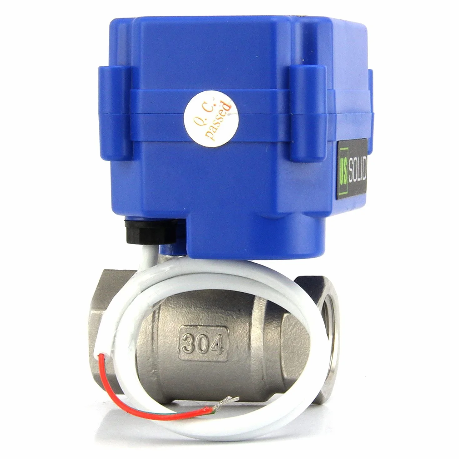 U.S. Solid Zawór kulowy silnika 3/4" ze stali nierdzewnej, 2-drożny, elektryczny zawór strefowy 220 V AC (85 V-265 V AC), 2 przewody, automatyczny powrót, NC normalnie zamknięty, Port standardowy