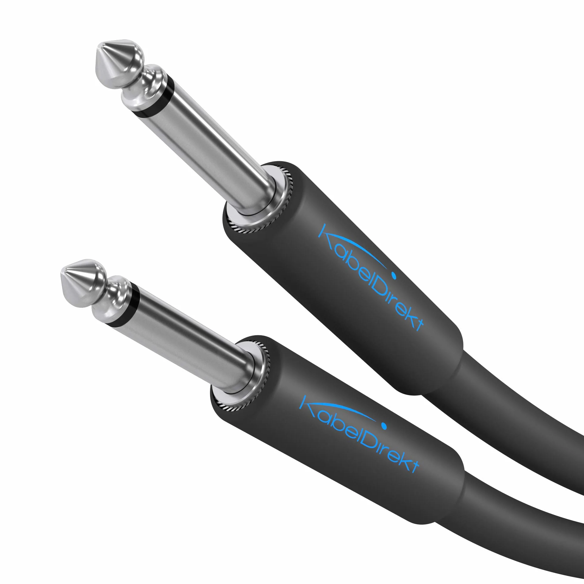 KabelDirekt – Mono przewód instrumentalny/do gitary, 6,3 mm – 5m (przewód audio służący do podłączania gitary elektrycznej czy basowej albo keyboardu do wzmacniacza) – PRO Series