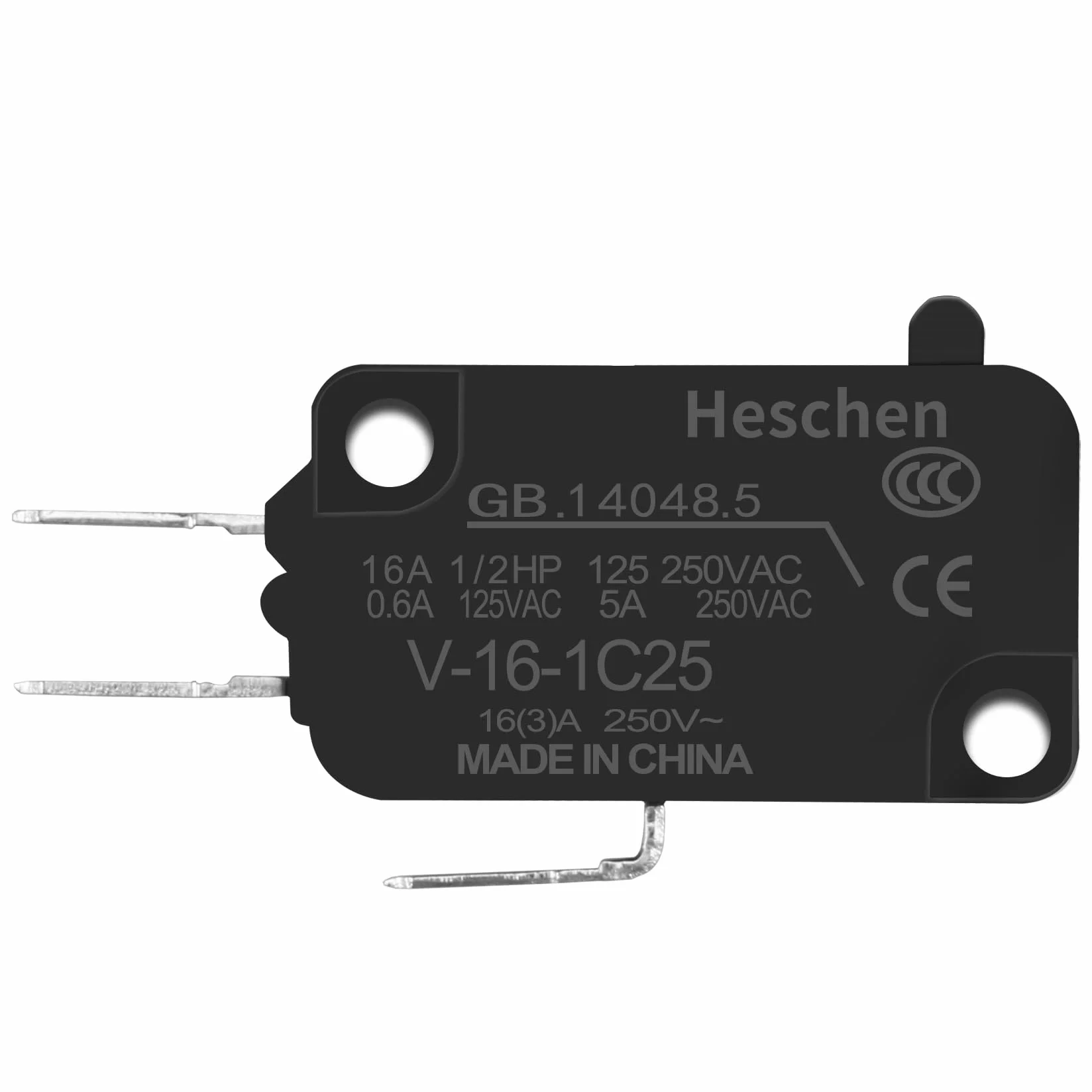 Heschen mikro przełącznik V-16-1C25 SPDT wtyk typ 16A 250 V AC 5 szt.