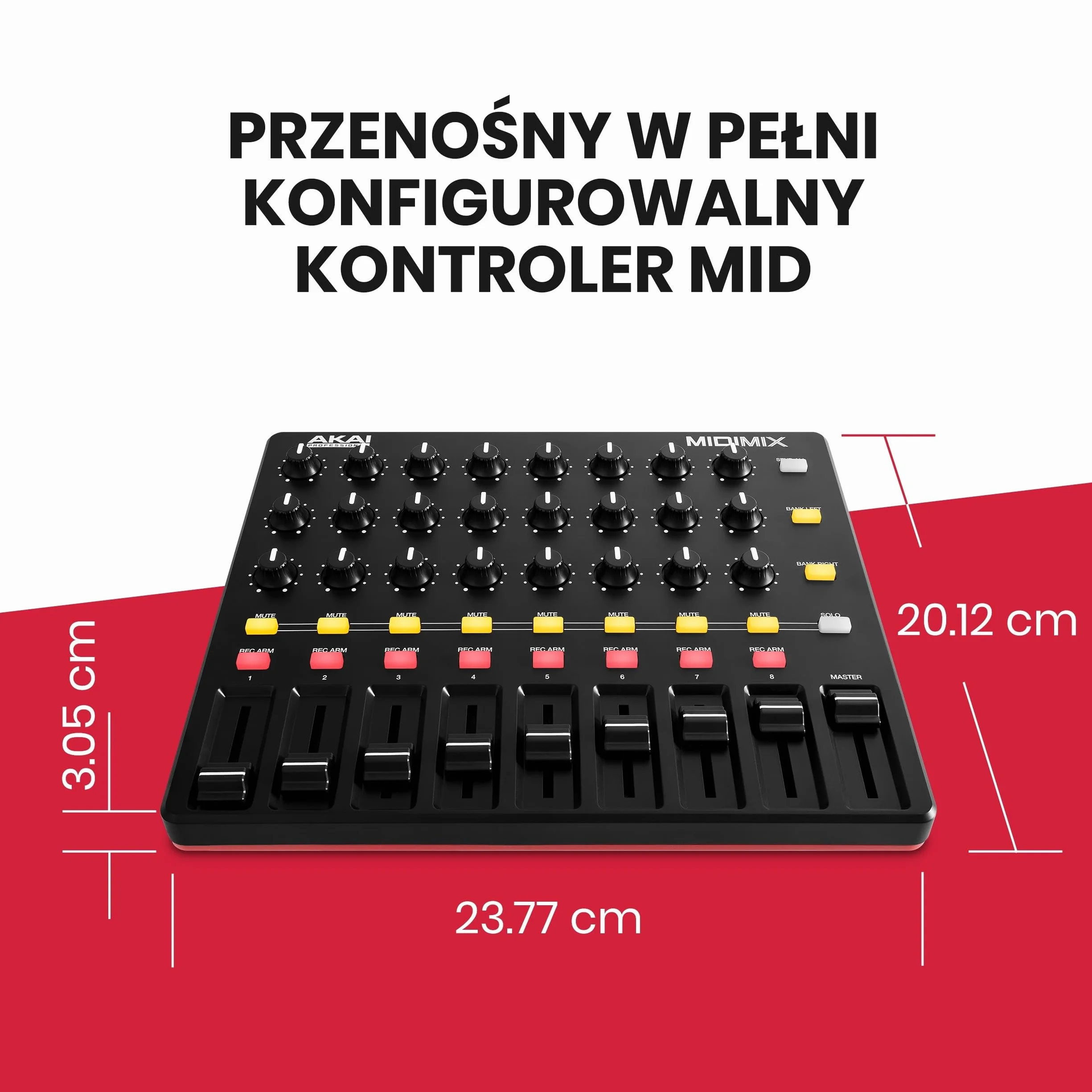 Akai Professional MIDImix - Konfigurowalny kontroler MIDI z 8 faderami, 1 faderem głównym, 24 pokrętłami i 16 przyciskami z bezpośrednim mapowaniem w Ableton Live