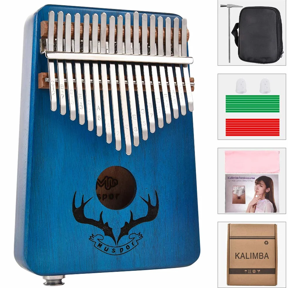 Alnicov 17 klawiszy Kalimba Thumb Piano, wbudowany przetwornik, mahoń, afrykańskie pianino palcowe, dla początkujących profesjonalistów