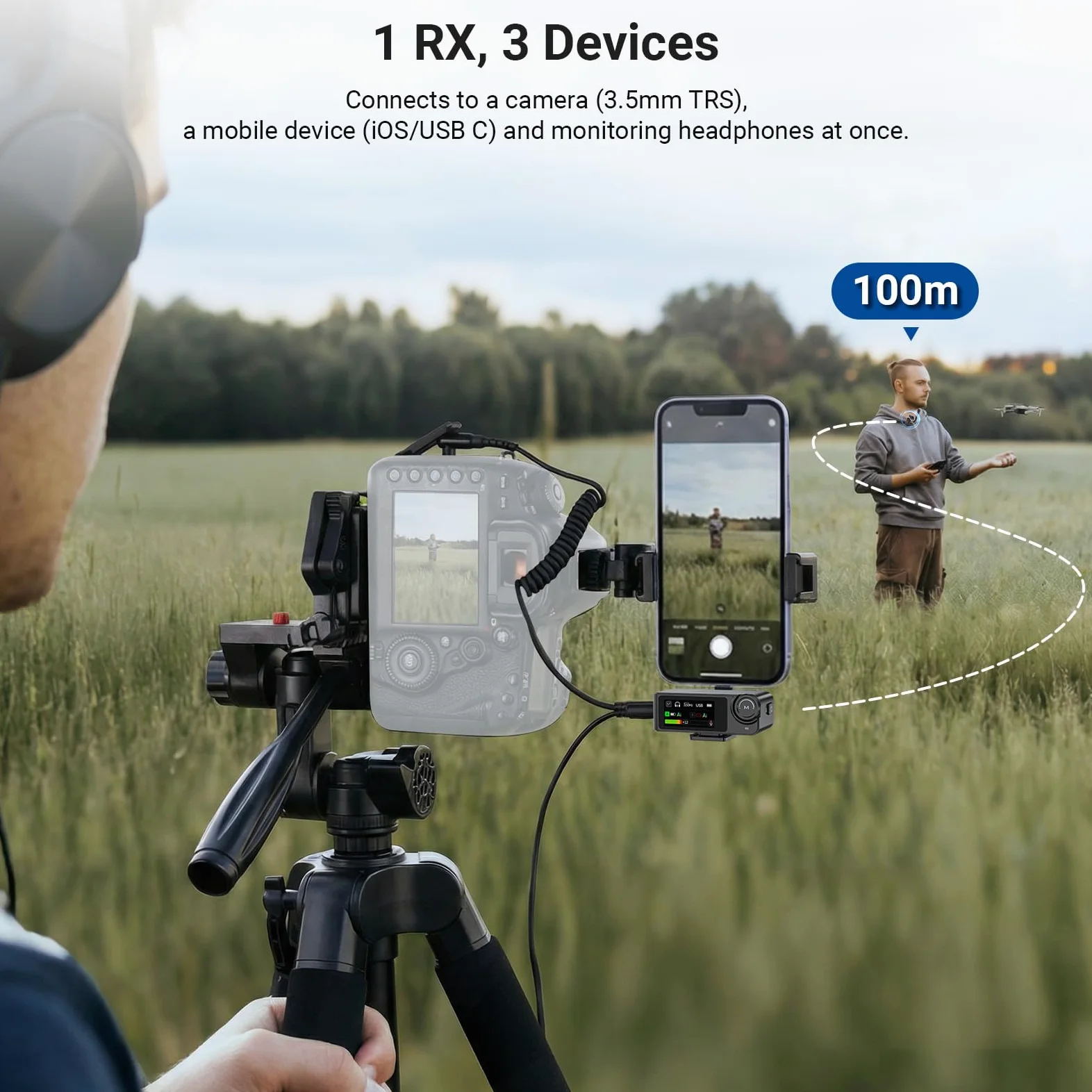 NEEWER CM36 bezprzewodowy mikrofon krawatowy z etui ładującym, sterowanie aplikacją, redukcja szumów AI, 48 kHz/24 bit, 85 dB SNR, bateria 54H, zasięg 100 m, mini mikrofon Lav do iPhone'a, telefonu z