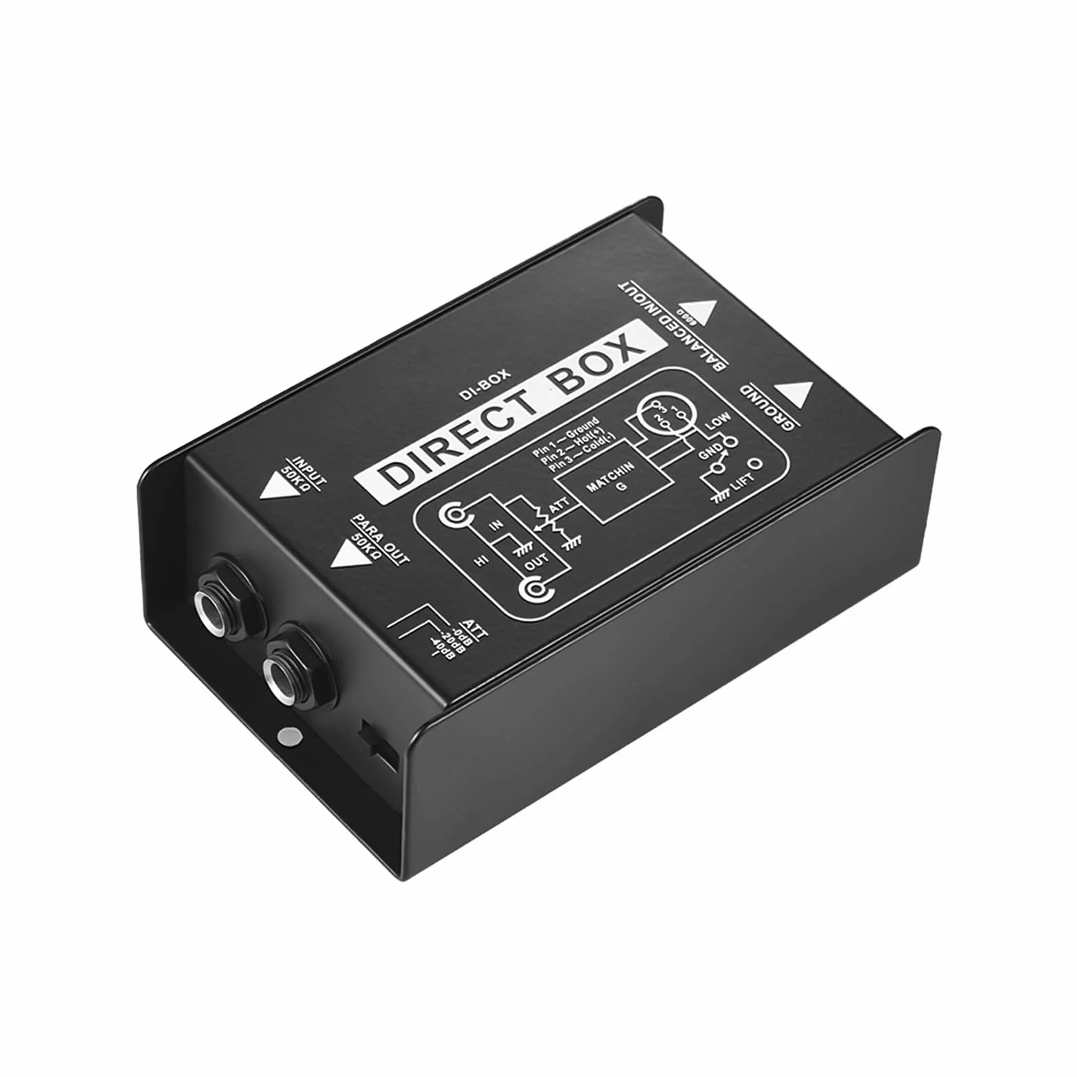 Profesjonalny jednokanałowy pasywny DI-Box Direct Injection Audio Box zrównoważony i niewyważony konwerter sygnału z interfejsami XLR TRS do gitary elektrycznej basowej występów na żywo, di box