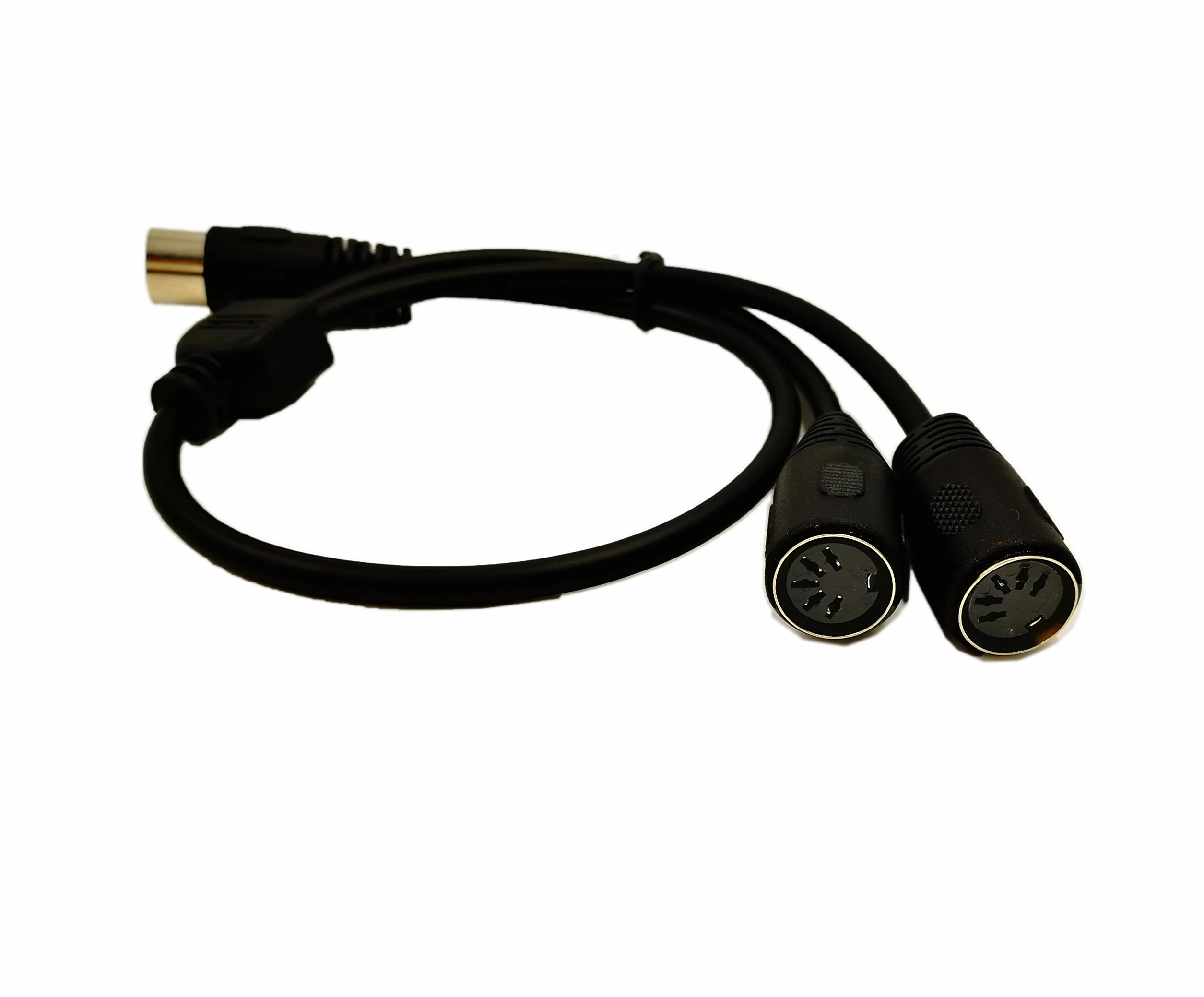Sinloon Midi DIN 5-pinowy kabel adapter Y rozgałęźnik, Midi 5-pinowy męski na podwójny 2 x DIN-5 żeński przedłużacz kabla audio, klawiatura MIDI, organ, fortepian (D5p M-2 F, 0,5 meter)