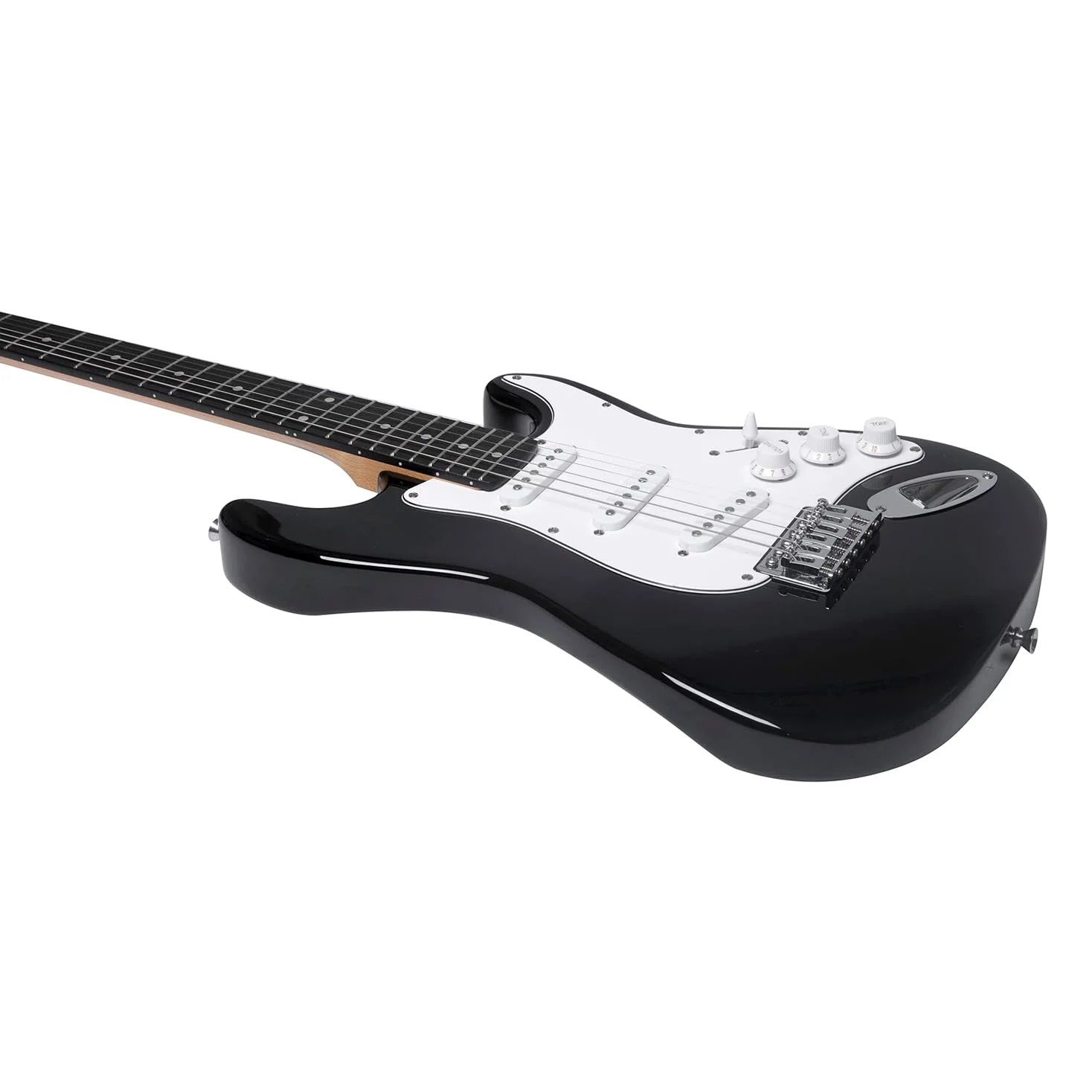 Eko Guitars GEE ST100-BLK gitara elektryczna, czarna, kompletny zestaw ze wzmacniaczem i akcesoriami