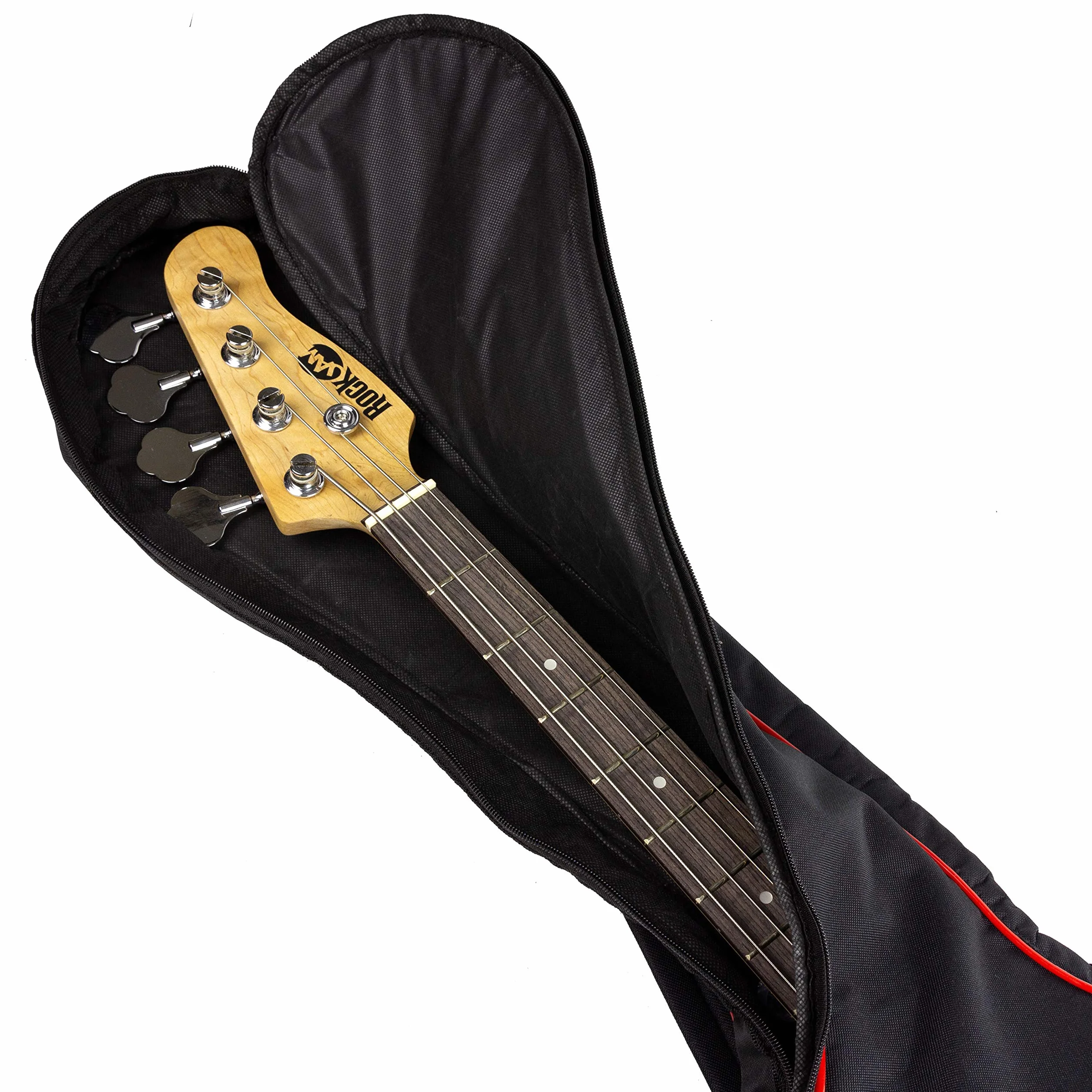 RockJam wzmocniona torba na gitarę basową z uchwytem i paskiem na ramię