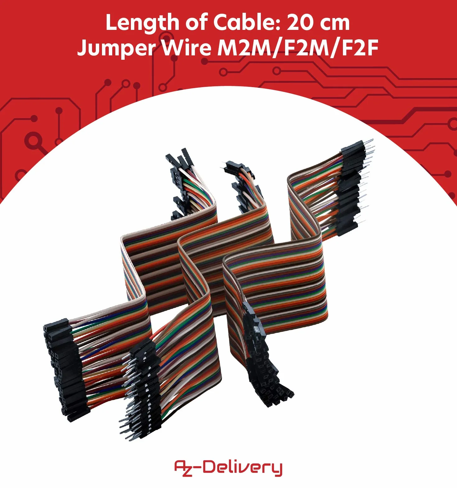 AZDelivery 3 x Breadboard Kit - 3x Jumper Wire m2m / f2m / f2f + 3szt MB102 Breadbord kompatybilny z Arduino i Raspberry Pi wraz z e-book!