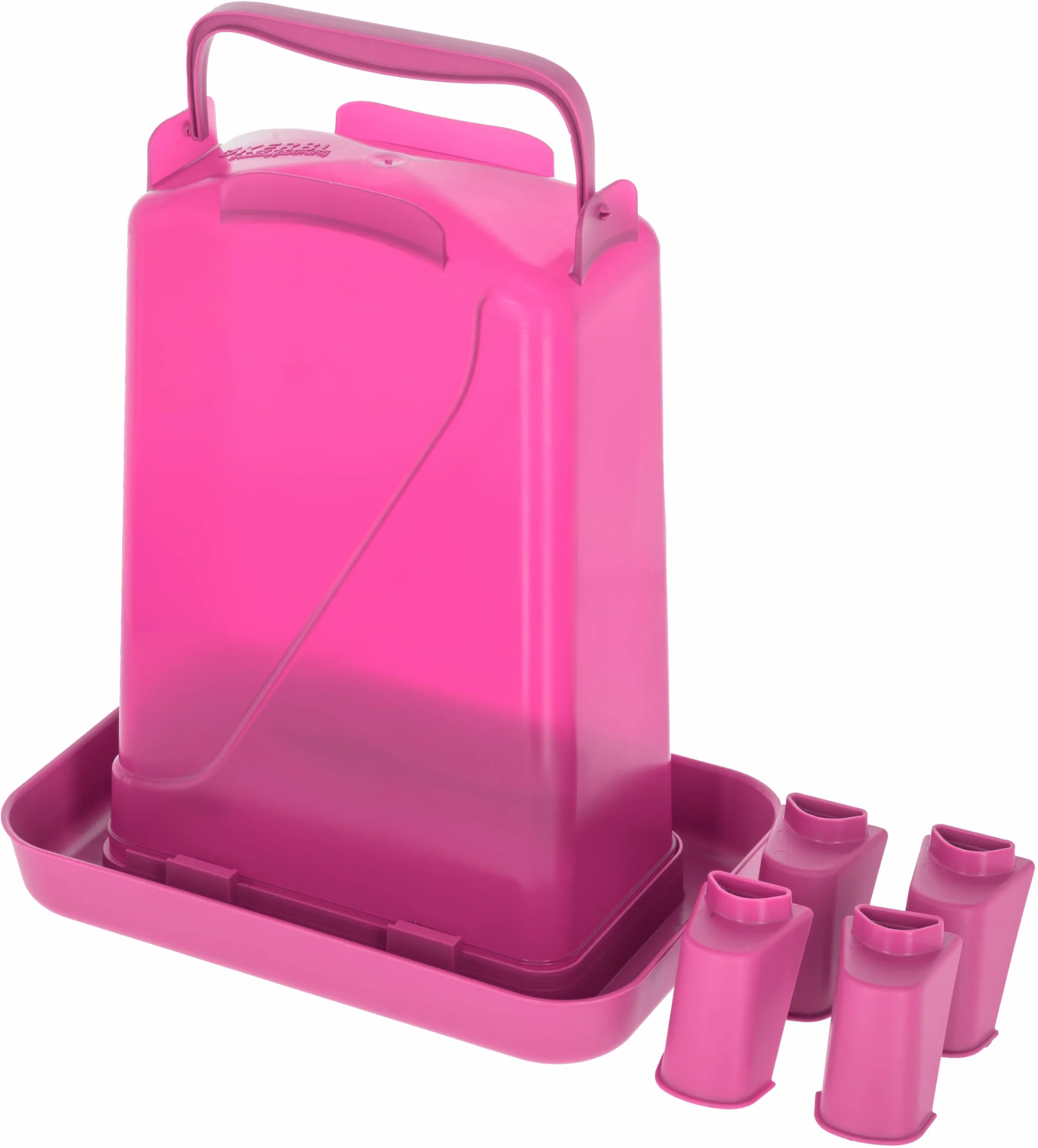 Kerbl Hobbyfarming Poidło Plastikowe z Nóżkami, Automatyczne Zasilanie w Wodę, Stabilna Podstawa, Odporne na Warunki Atmosferyczne, Łatwe do Czyszczenia, 3,5 L, Różowe