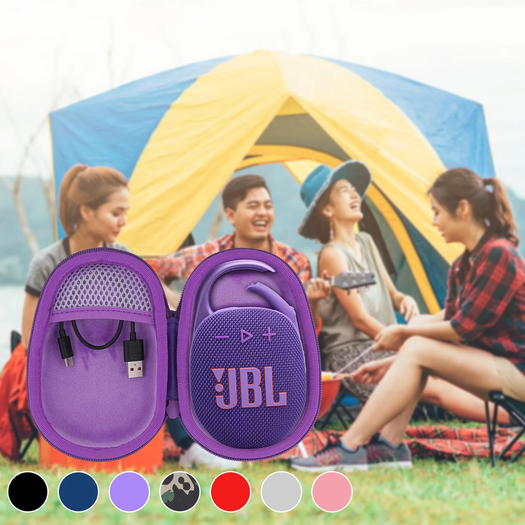 co2CREA Twarde etui podróżne do JBL CLIP 5 przenośny wodoodporny głośnik Bluetooth Pro Dźwięk, tylko obudowa