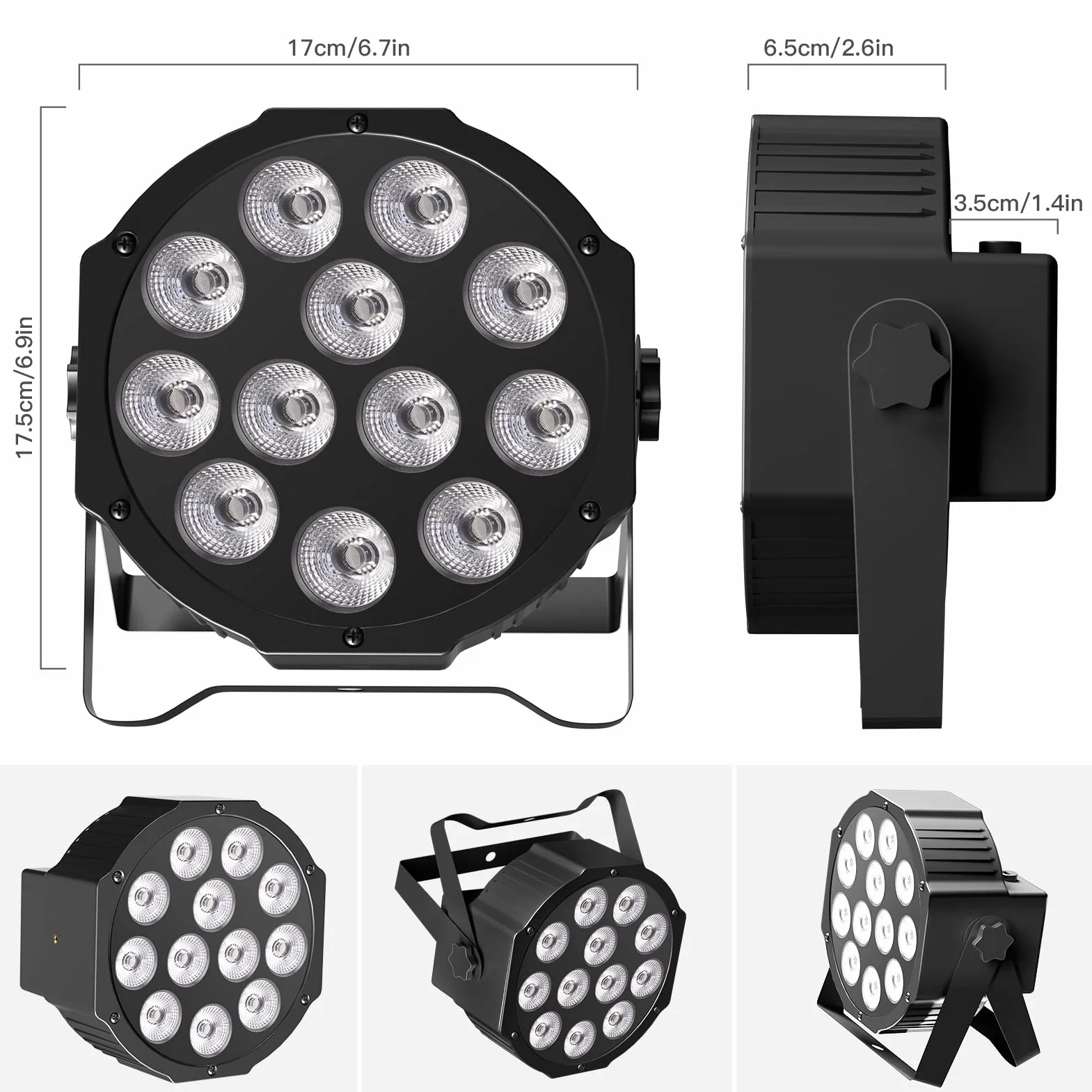 2 sztuki LED RGBW akumulator, 12 diod LED z pilotem rozrządu, D MX 8CH oświetlenie wieczorowe dla DJ-a, na imprezę, bar, Boże Narodzenie, wesele