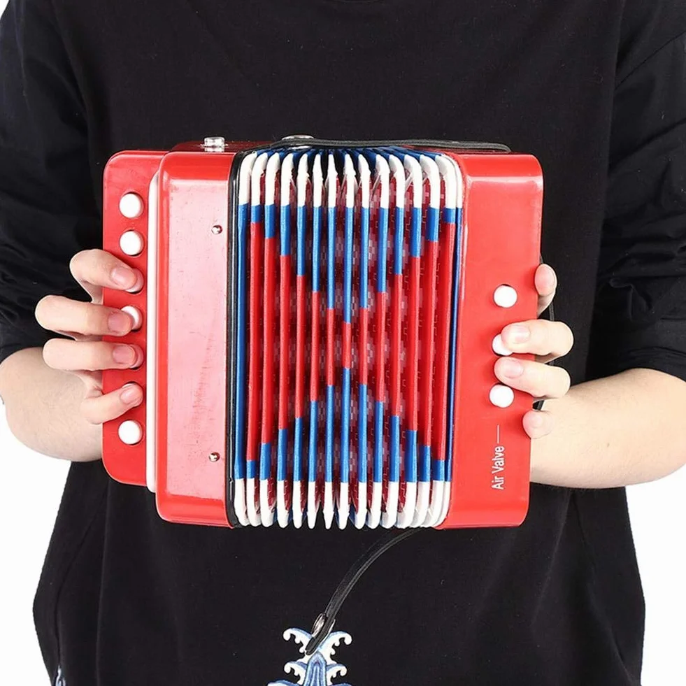 Harmonijka Mini 7 klawiszy przenośny instrument muzyczny dla dzieci czerwony