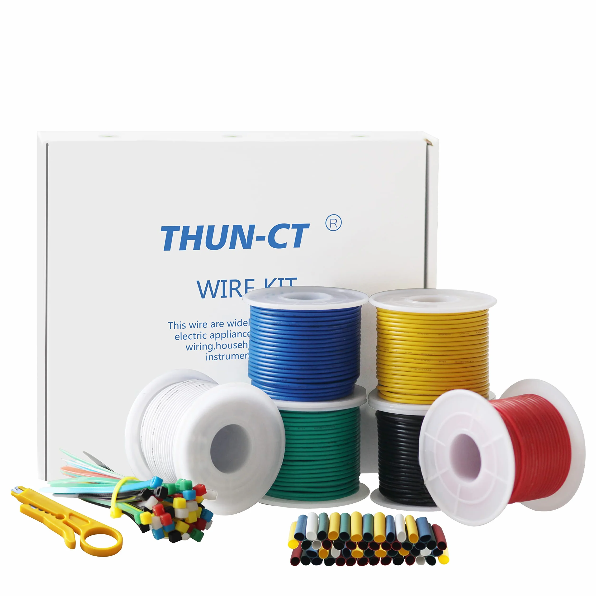 18 AWG 0,8 mm² zestaw kabli elektrycznych 6 różnych kolorów, łącznie 36 metrów (6 metrów każda szpulka), ocynkowany, izolowany drut miedziany, drut elektryczny, do samodzielnego wykonania