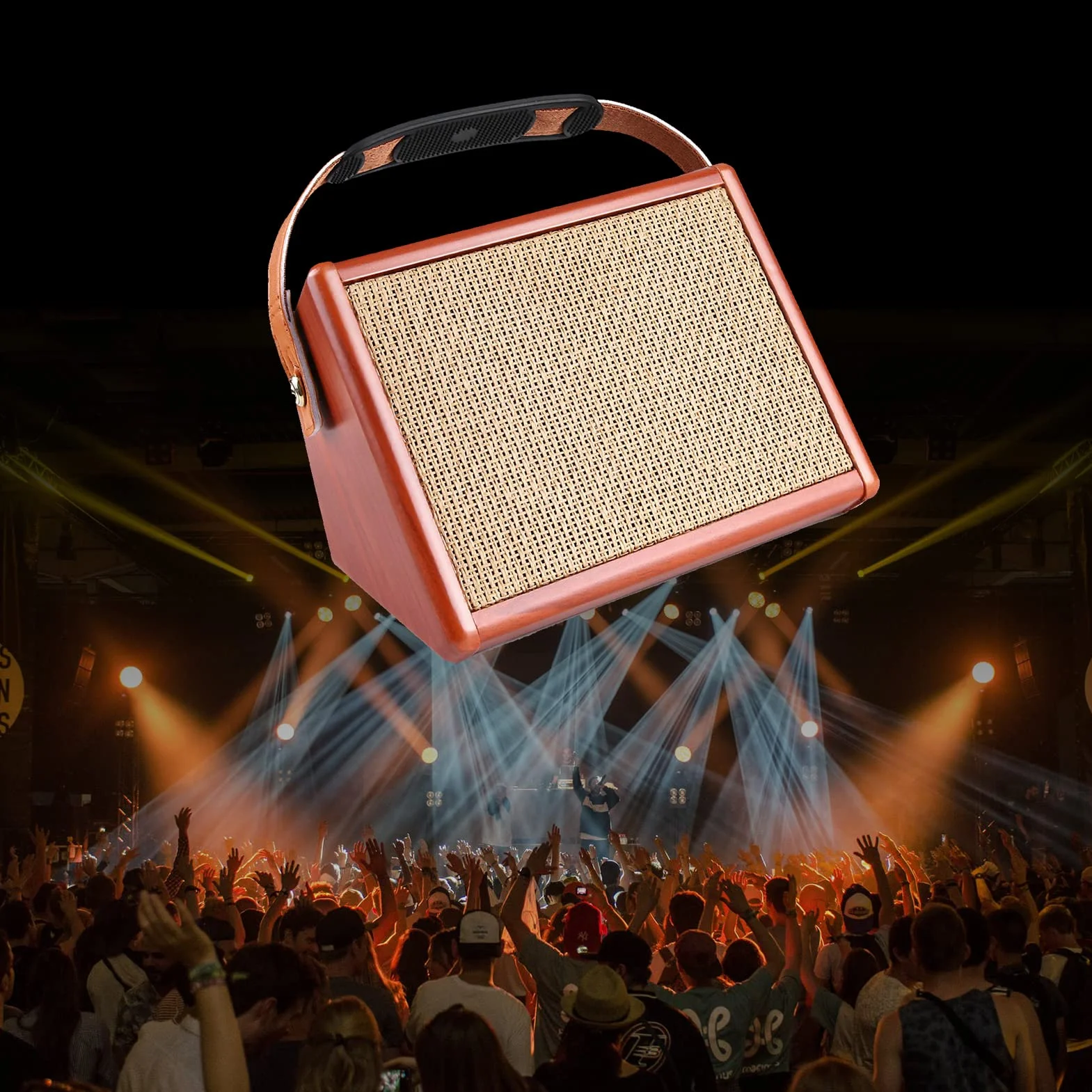 wzmacniacz gitarowy AC-15 15 W przenośny wzmacniacz do gitary akustycznej wzmacniacz BT głośnik z wejściem mikrofonowym obsługuje głośność basów tonów wysokich tonów efekt pogłosu wbudowany