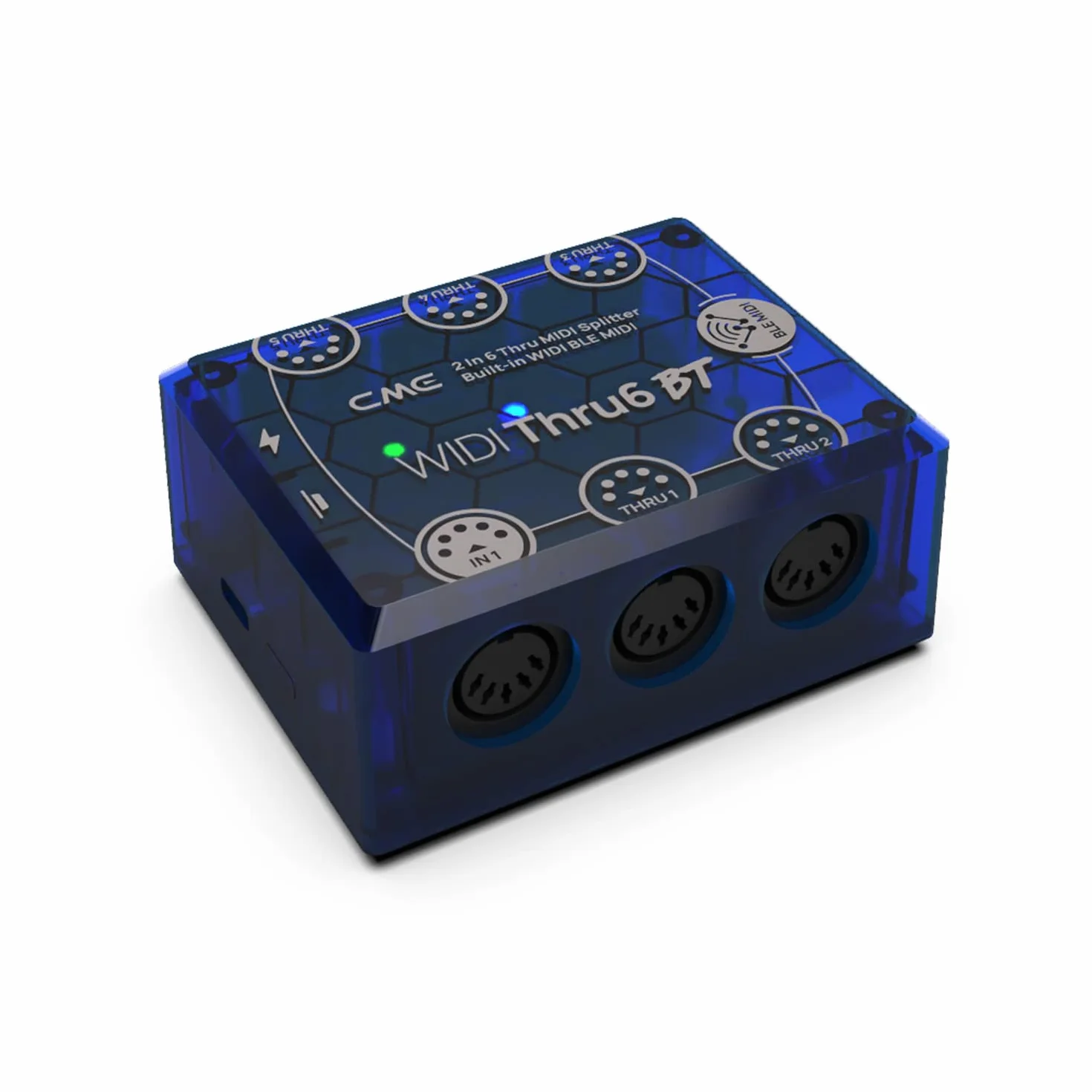 CME WIDI Thru6 BT – MIDI Thru 2-Wejścia/6-Wyjść z 5-Pin DIN i Bluetooth – Szybka Transmisja Wszystkich Danych MIDI