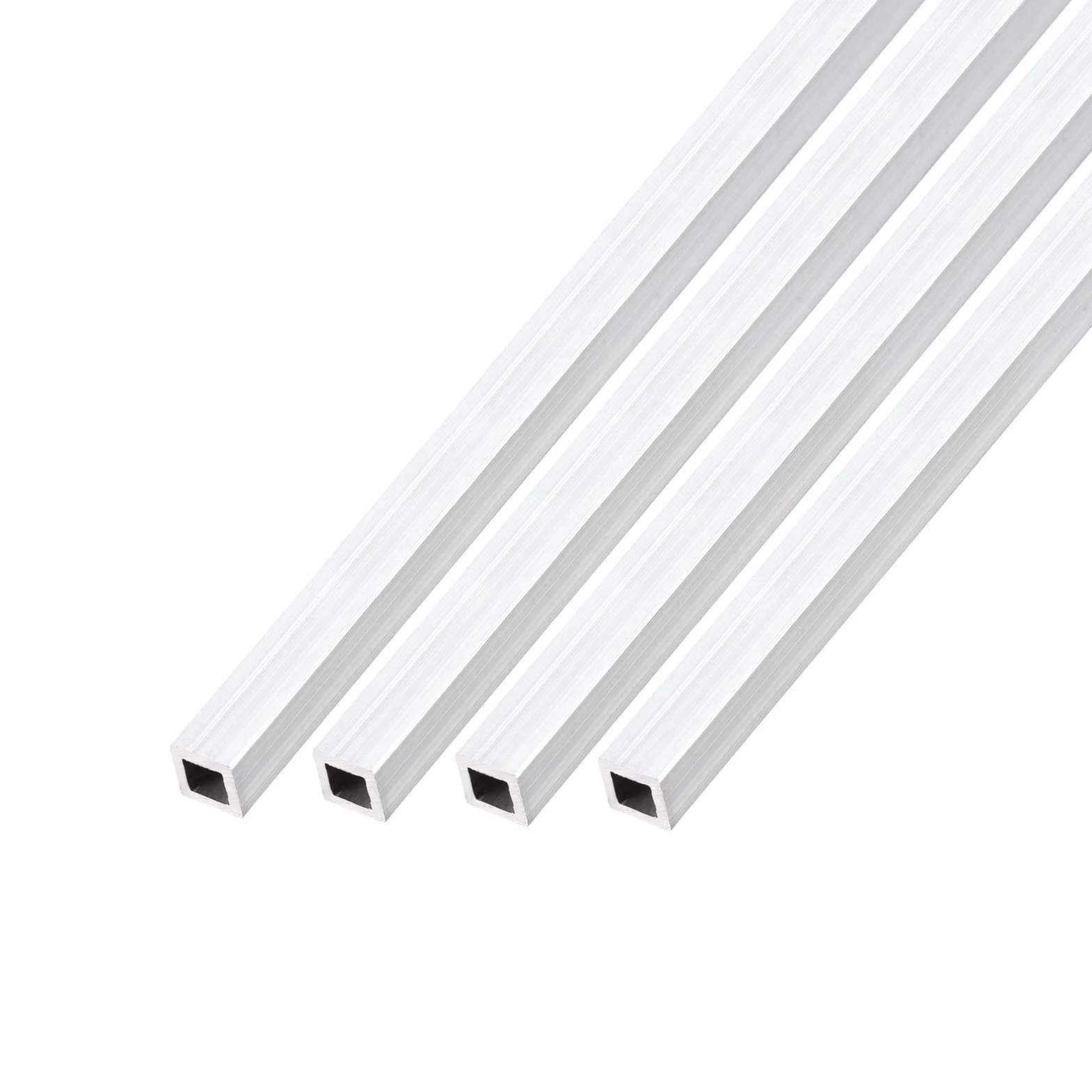 sourcing map 4 szt. kwadratowa rura aluminiowa 6 mm x 6 mm x 1 mm x 200 mm 6063 aluminium do domu maszyny
