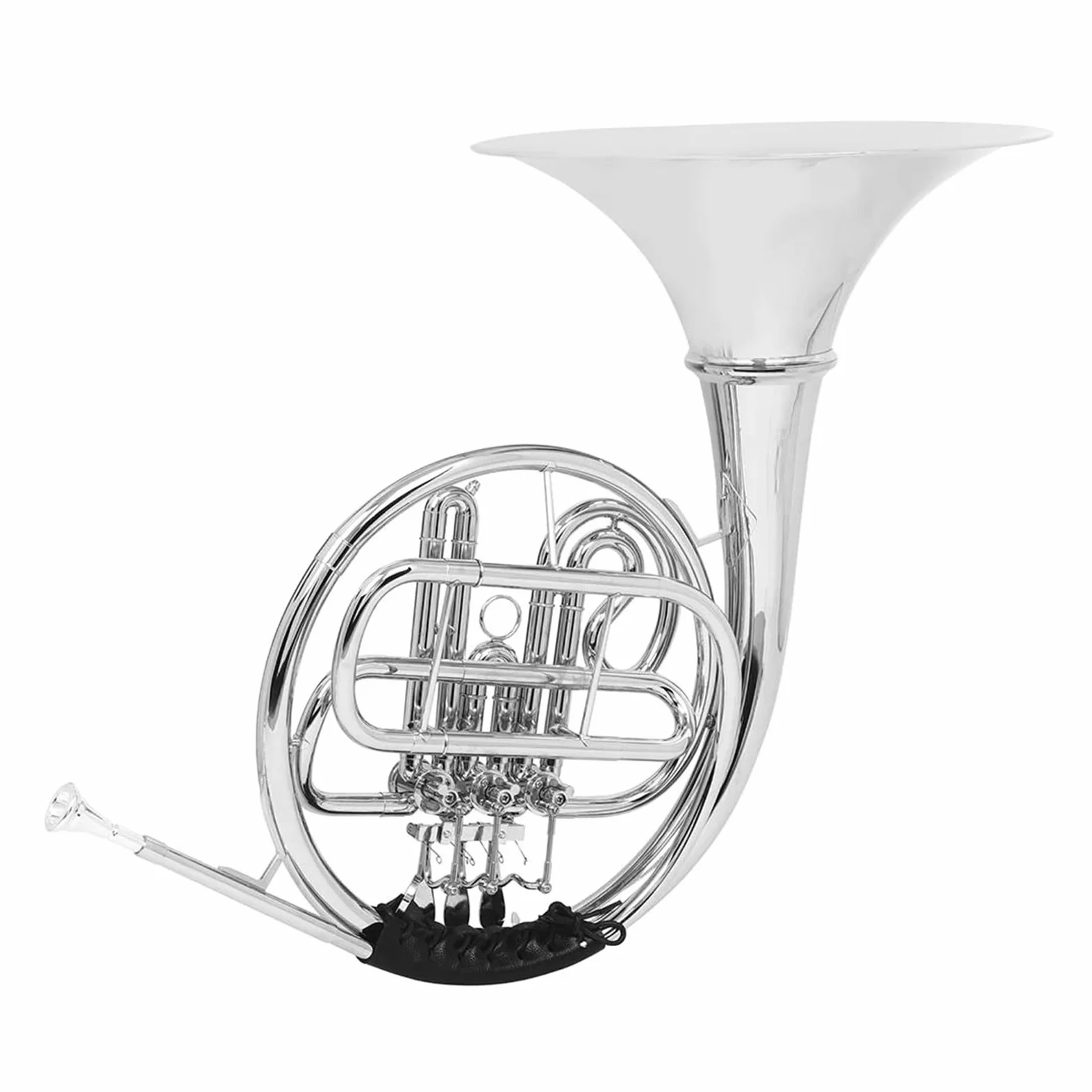 3 Klucze Srebrzony Róg Francuski Bb Dzielony Podwójny Rząd Mosiężny Instrument Muzyczny Z Częścią Obudowy