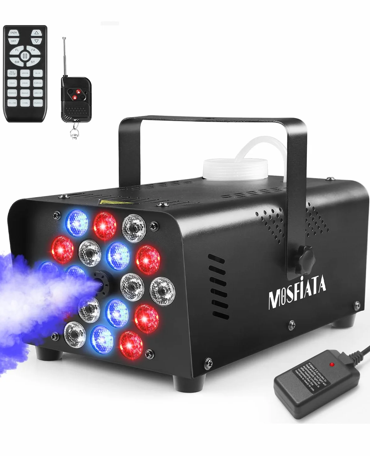Mini maszyna do dymu 600 W z 18 diodami LED RGB na imprezy, wesela, Halloween, dyskotekę, efekt sceniczny DJ