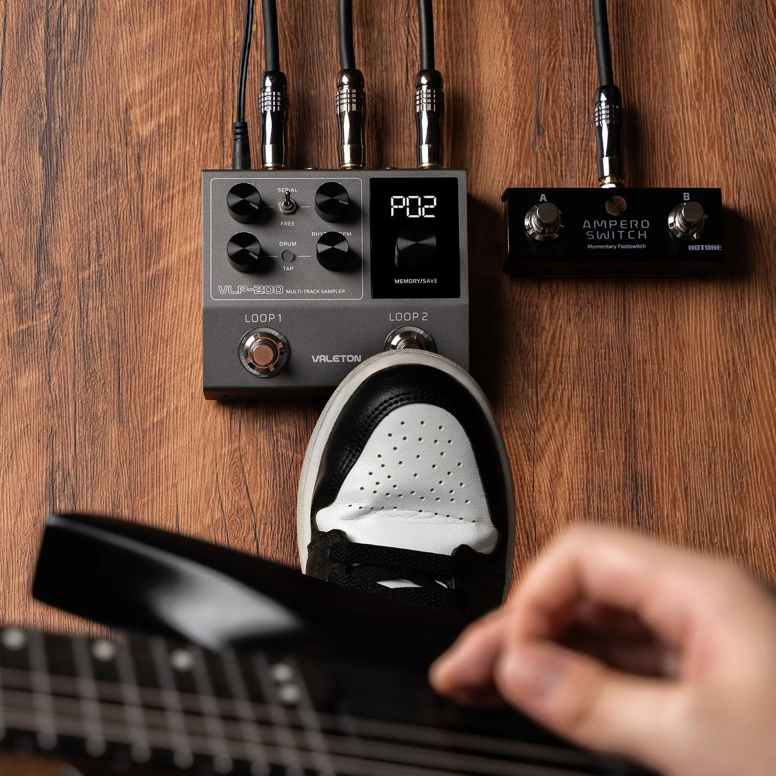 Valeton Pedał Looper Dual Track Stereo Looper do gitary, basu, klawiszy, wokalu, perkusji 99 miejsc na projekty Obsługa oprogramowania VLP-200