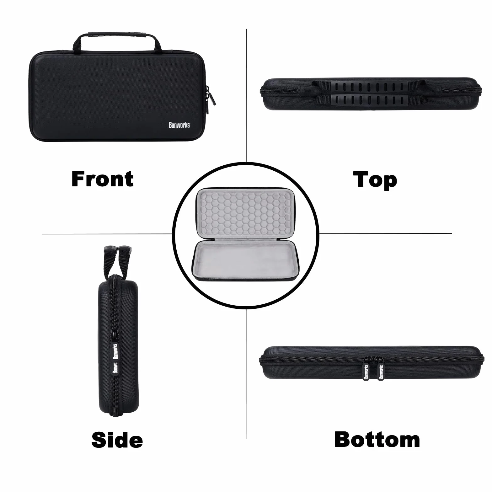 Banworks Etui PU Hardshell na kontroler MIDI Custom Fit dla Ableton Push 3 (wersja stacjonarna/wolnostojąca), etui do przechowywania i przenoszenia kontrolera do stacji roboczych audio JT/HCQSNB-01