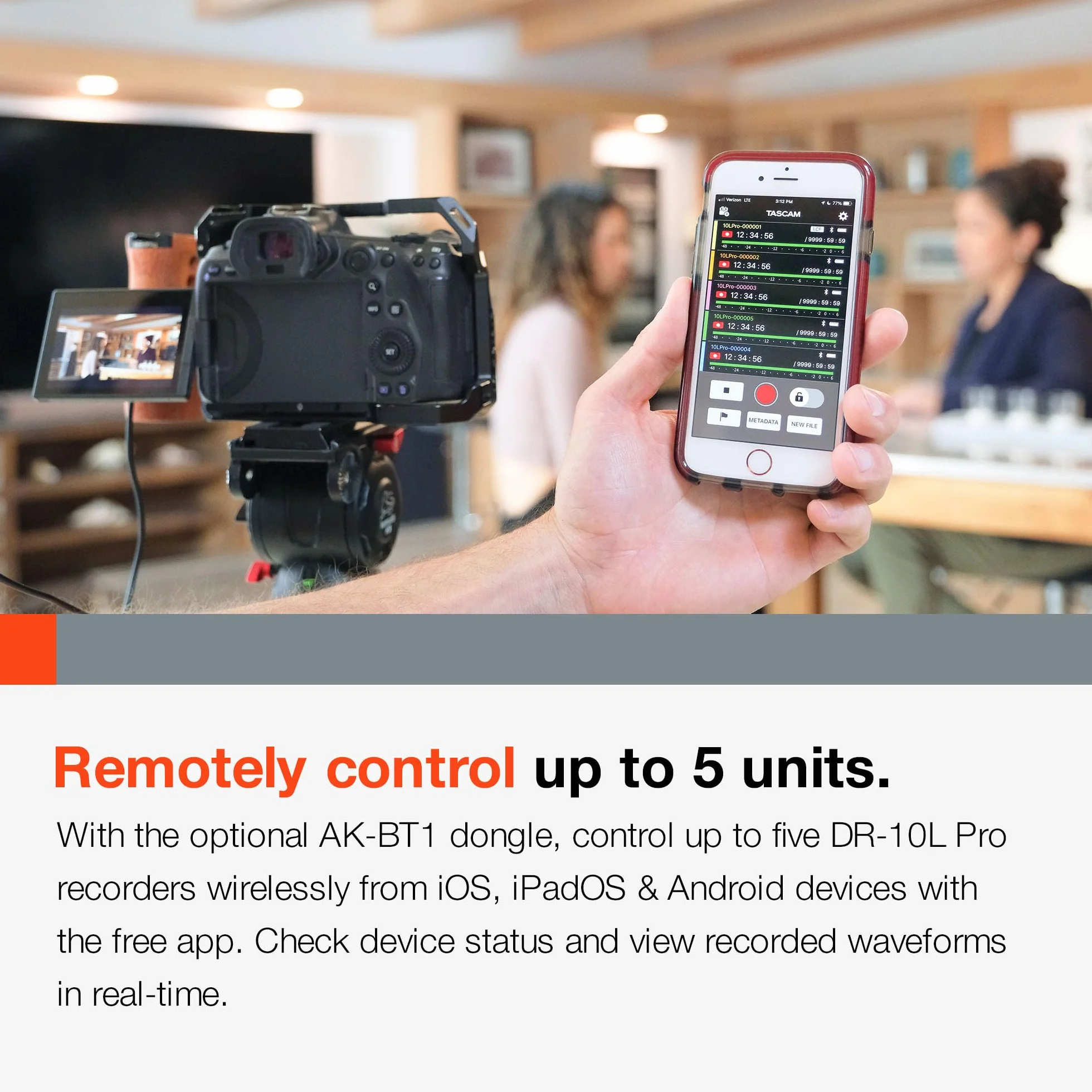 TASCAM DR-10L Pro – 32-bitowy rejestrator audio z mikrofonem lavalier, opcja Bluetooth do zdalnego sterowania i synchronizacji, obsługuje LTC Jam Sync
