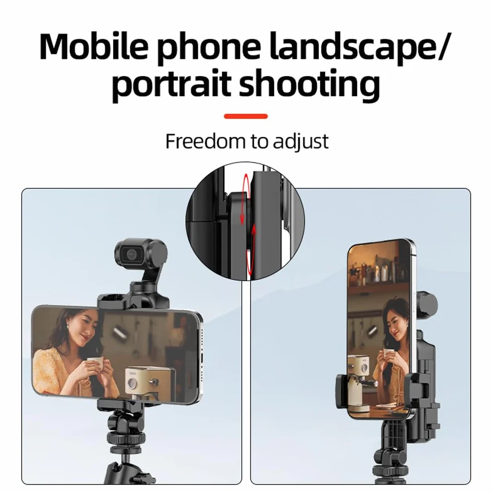 Stojak na telefon DJI Osmo Pocket 3, uchwyt na teleprompter do montażu na telefonie komórkowym, ramka ochronna z otworem gwintowanym 1/10.2 cm, używany ze statywem i drążkiem przedłużającym