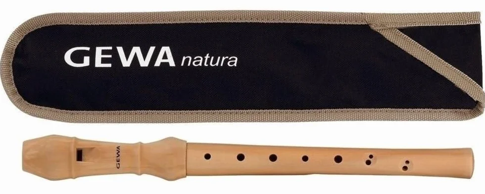 GEWA 700190 C-Sopran Blockflöte Natura barocke Griffweise mit Tasche,Wischer,Grifftabelle