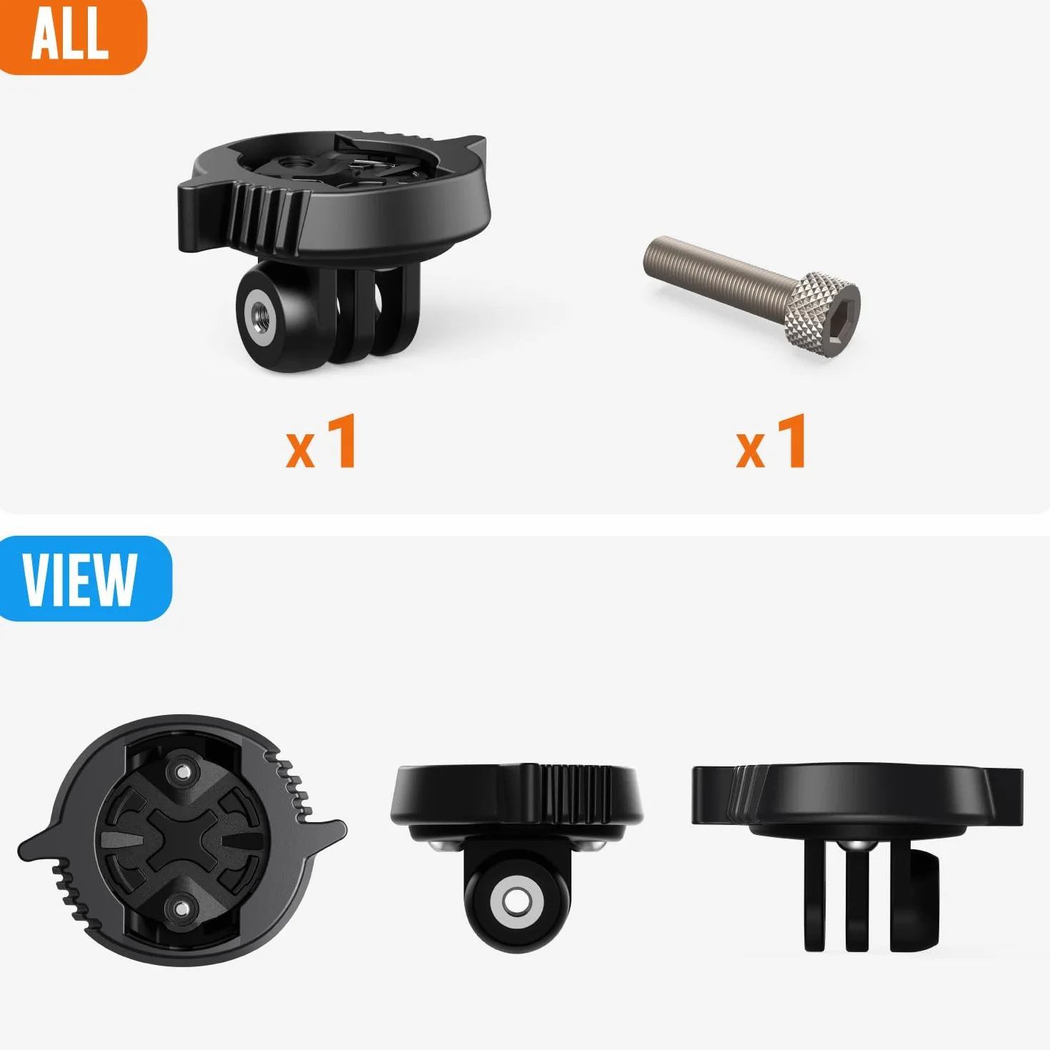 TUSITA Ćwierć Obrotu do Kołnierza cierny Adapter do Uchwyt Kompatybilny z Garmin Edge Rowerowy GPS, Varia UT800 Inteligentny Reflektor - Uchwyt Montażowy Zaprojektowany dla GoPro