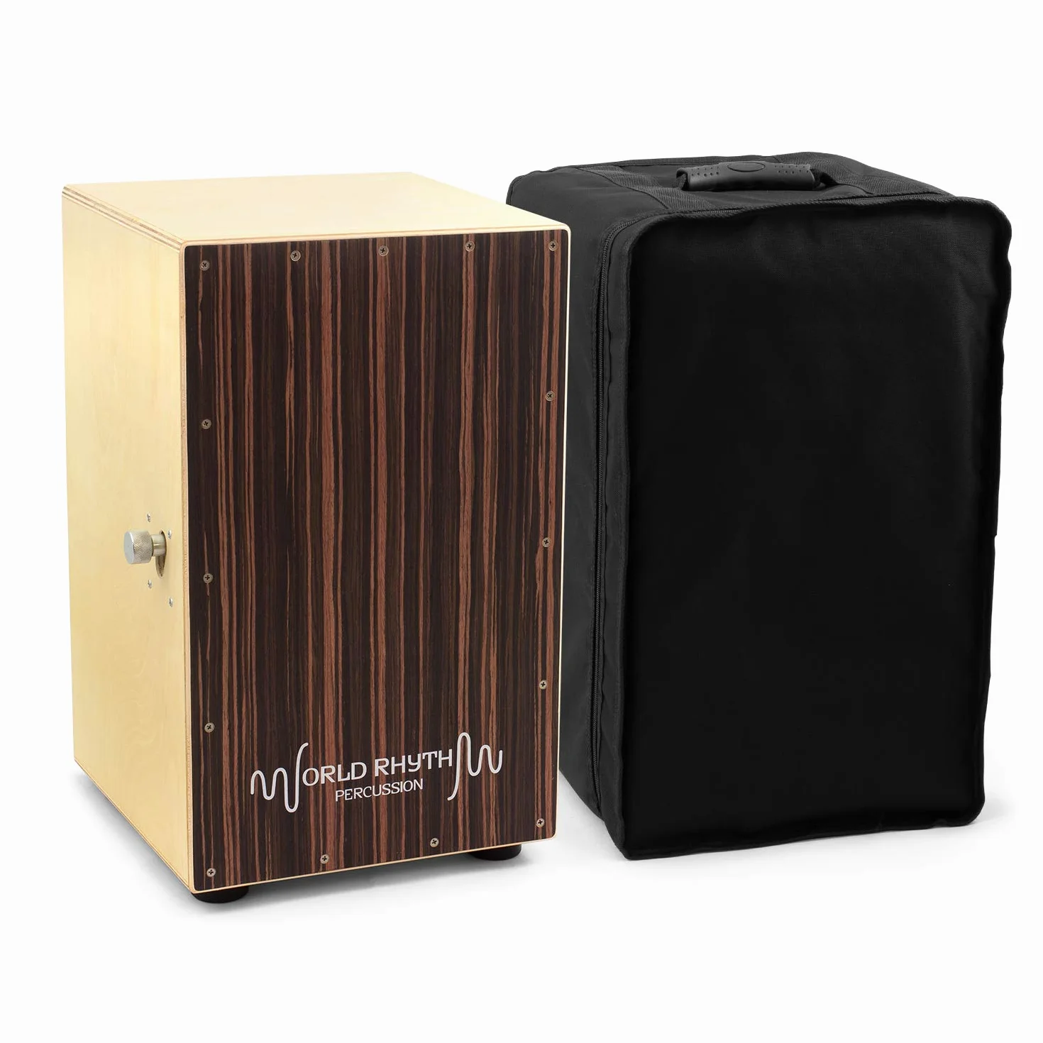 CAJ2-NT Cajon pełnowymiarowy z regulowaną snare, czarny z torbą Gig Bag i poduszką