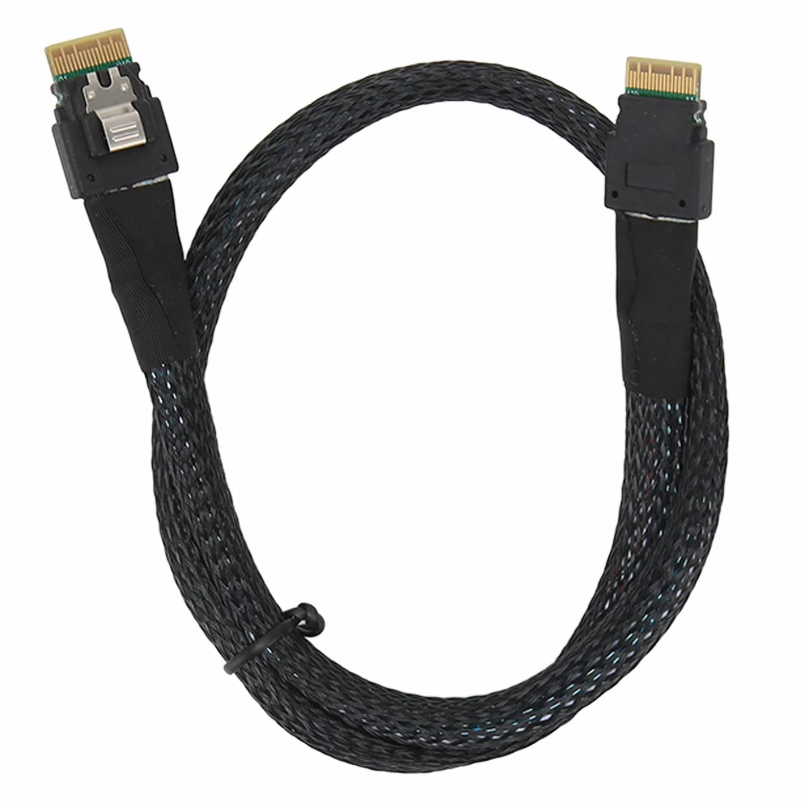 Wąski Kabel SAS, SAS 4.0 SFF 8654 4i 38pin Host do SFF 8654 Wąski Kabel Docelowy SAS, 12 Gb/s Ocynowana miedź Kabel Micro SATA do Obudowy Komputera Stacjonarnego HDD (1 m / 3,3 stopy)