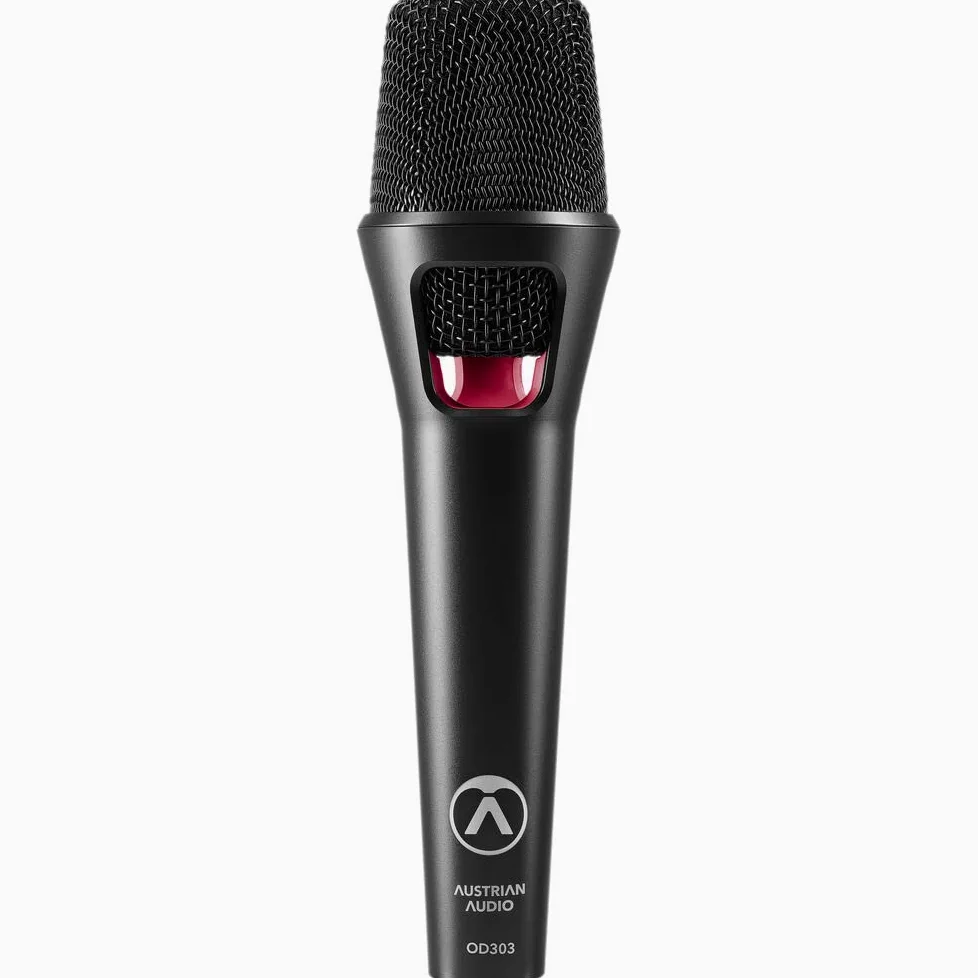 Austrian Audio OD303 Mikrofon sceniczny z technologią Open Acoustics, mikrofon kierunkowy (otwarta konstrukcja, zintegrowany dyfuzor szumów 3D Pop Noise Diffusor), czarny