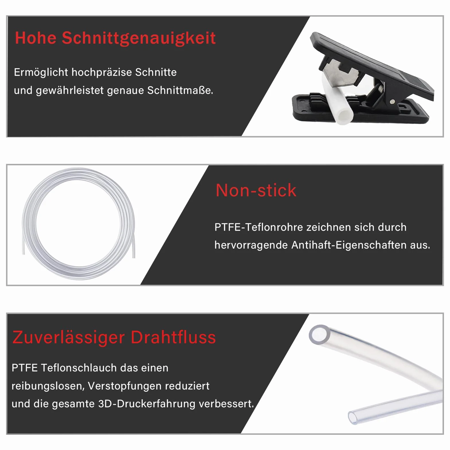 Wąż PTFE 5M z nożyczkami, wąż PTFE 2,5mm x 4mm do drukarki 3D, kompatybilny z Bambu Lab A1, A1 Mini, P1P, P1S, X1C, do 1,75mm drutów do drukarek 3D, przezroczysty