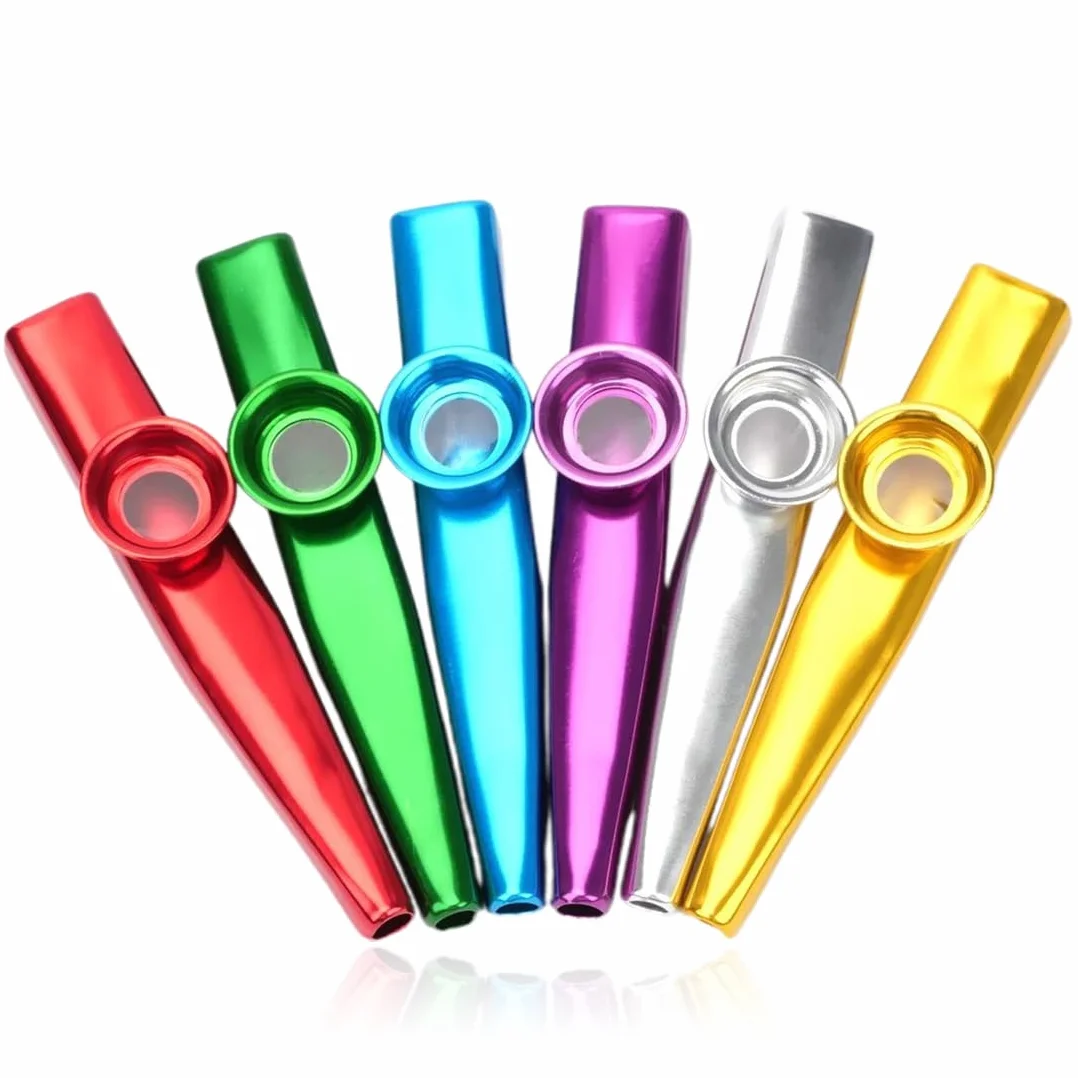 6 Sztuk Metalowe Kazoo - Przenośne Mini Kazoo w 6 Kolorach Dla Dzieci