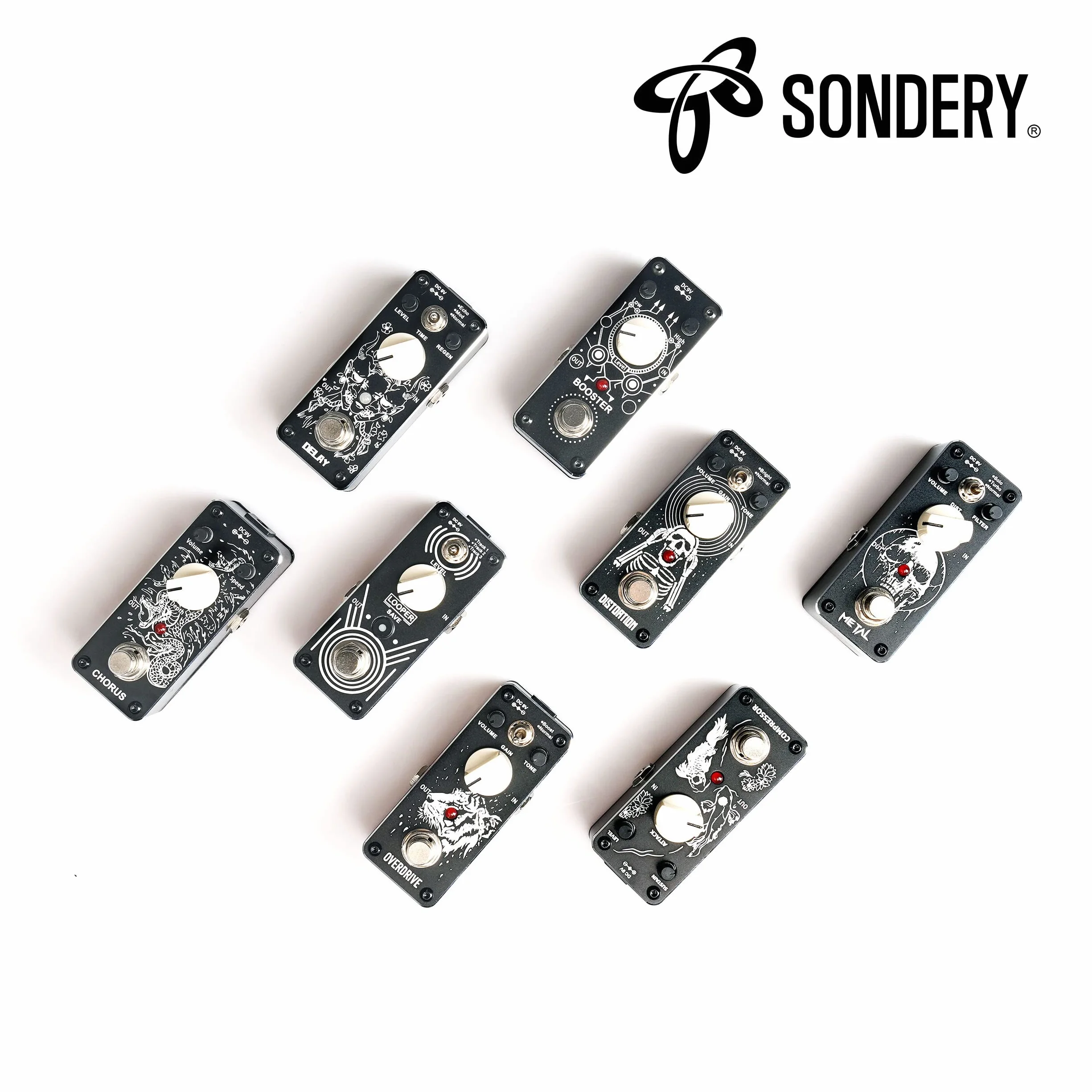 Sondery Potrójny pedał Looper 3-ścieżkowy z USB, 30-minutowy czas zapętlania, nieograniczona pętla